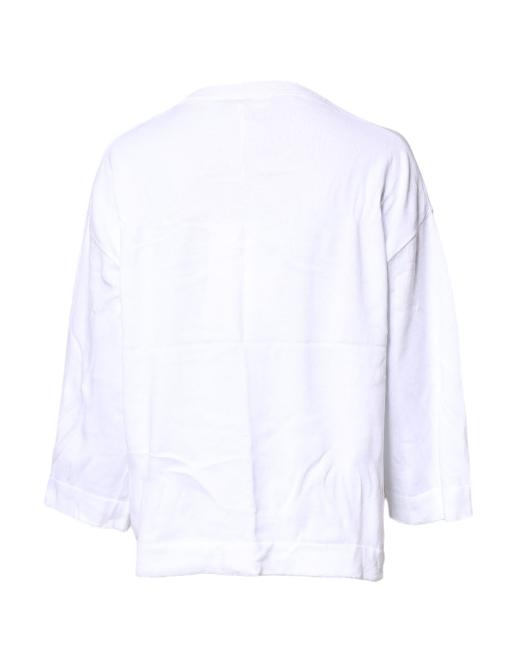 Love Moschino T-shirt en Coton Blanc à Imprimé Graphique et Manches Longues