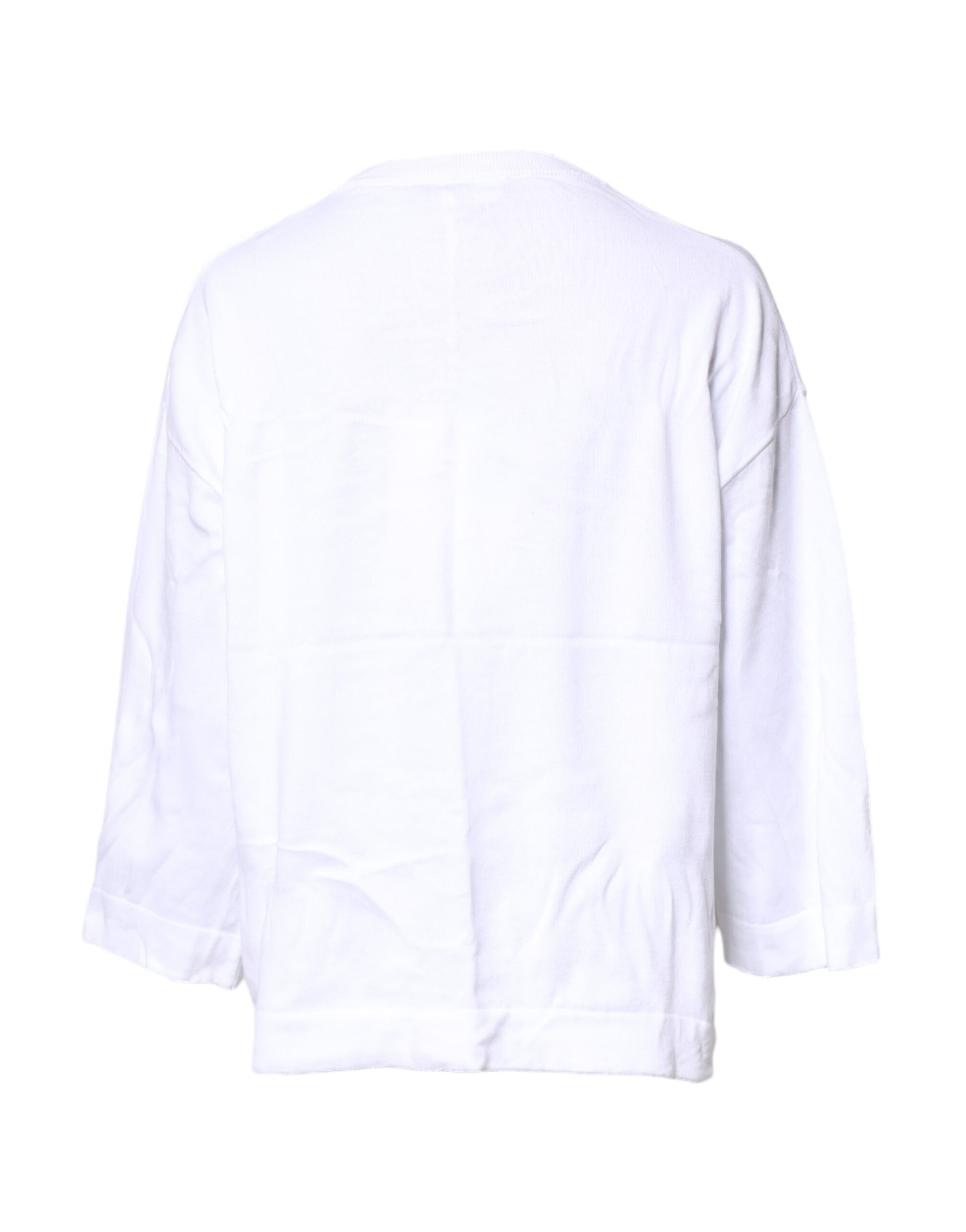 Love Moschino T-shirt en Coton Blanc à Imprimé Graphique et Manches Longues
