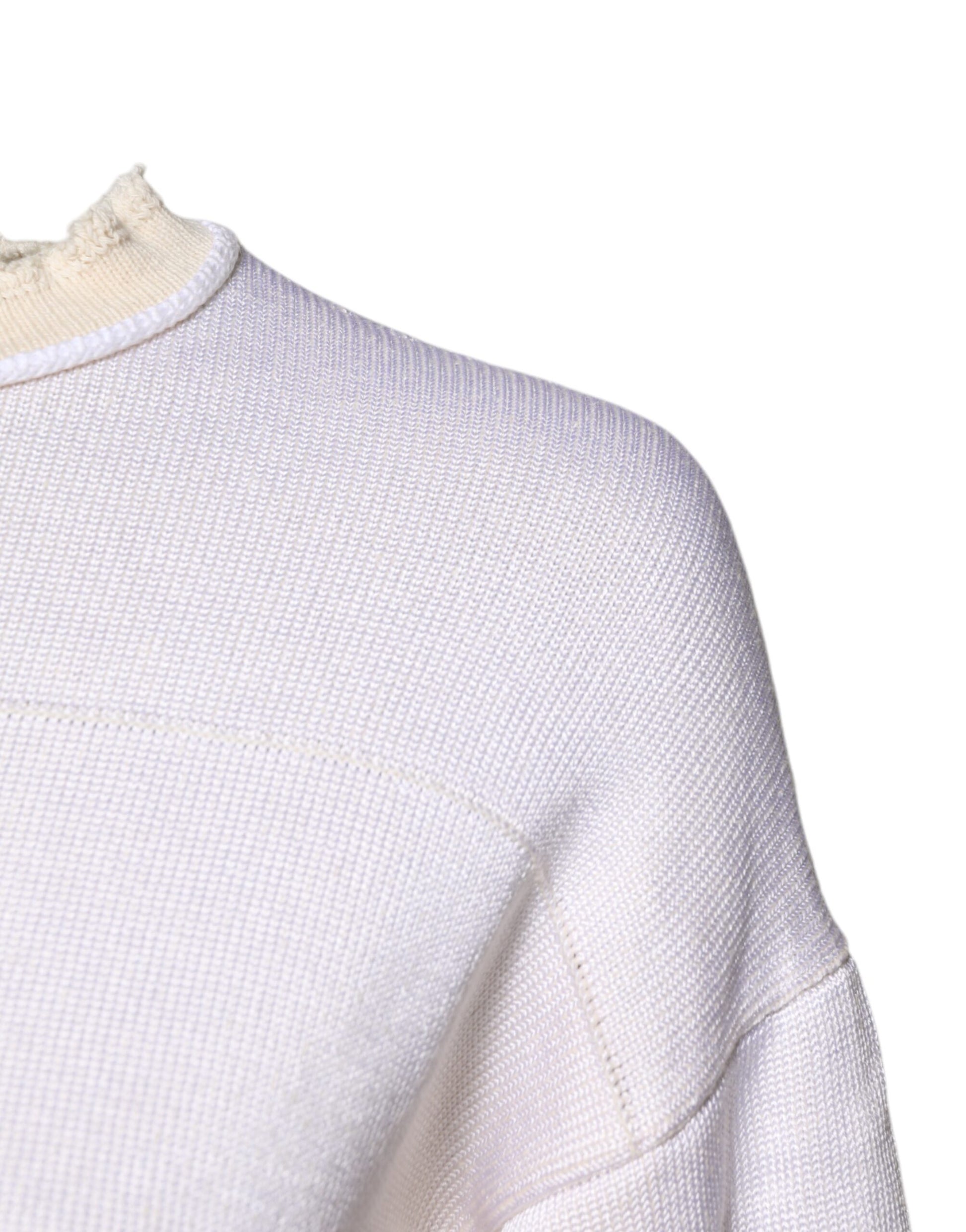 Jil Sander Pull col rond à manches longues en viscose blanche