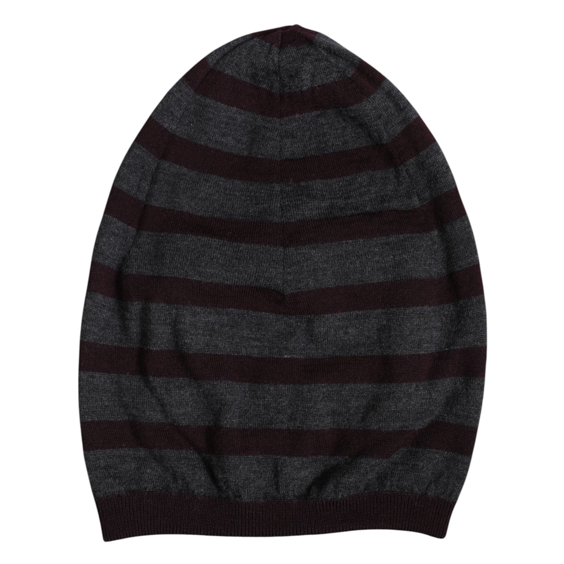 Dolce & Gabbana Gray Striped Wool Knitted Winter Beanie Hat