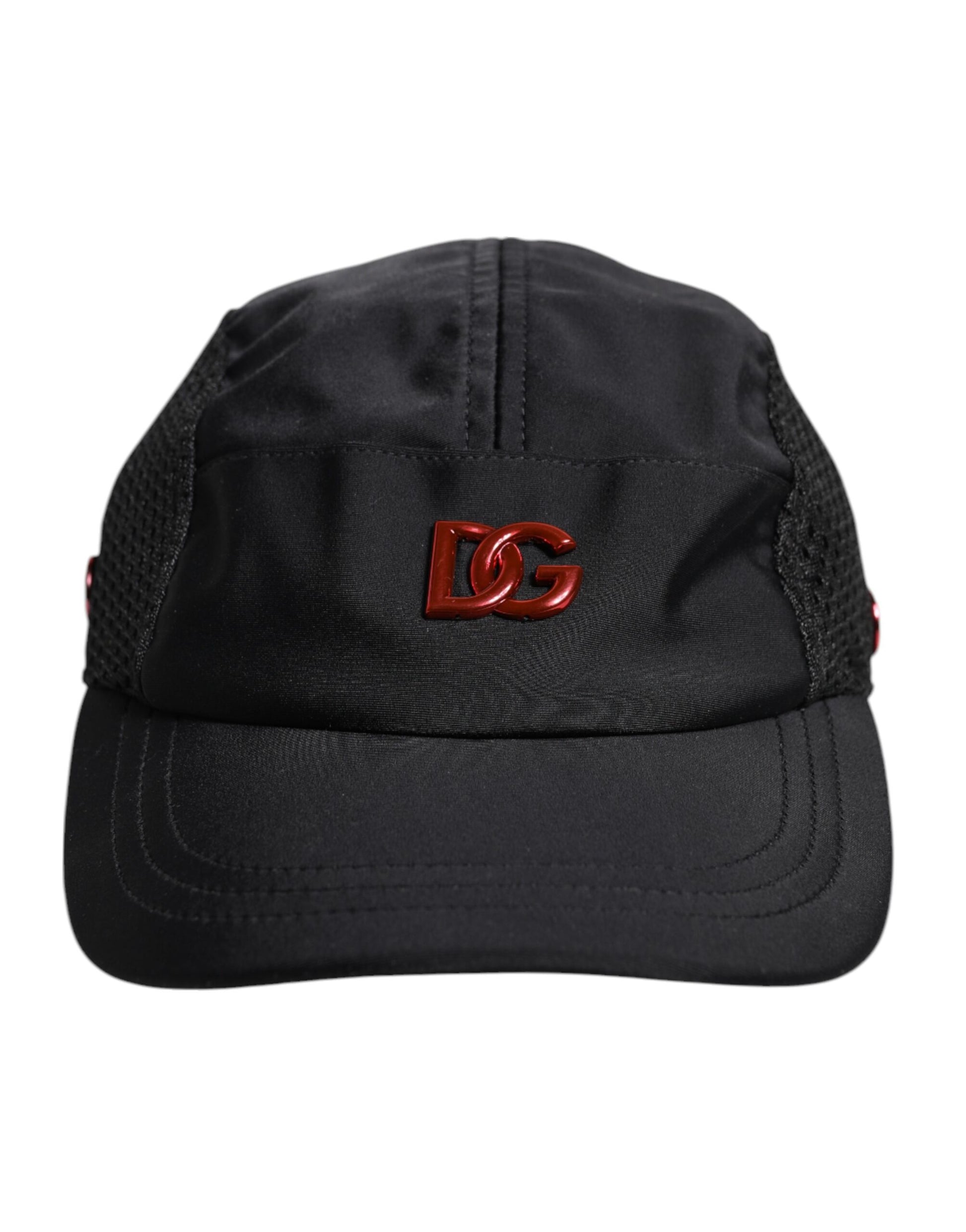 Casquette de baseball Dolce & Gabbana en nylon noir à 6 panneaux avec logo DG