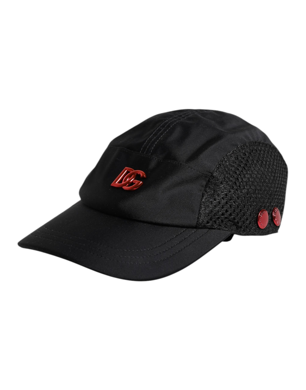 Casquette de baseball Dolce & Gabbana en nylon noir à 6 panneaux avec logo DG