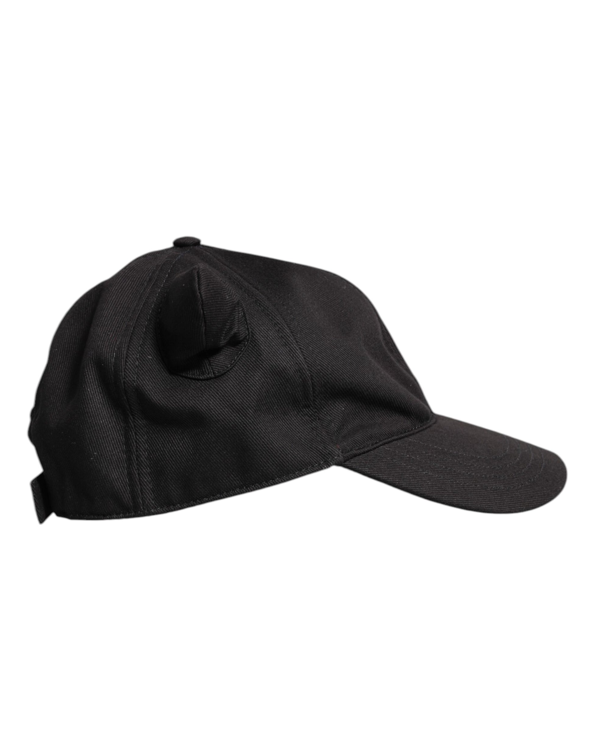 Casquette de baseball Dolce & Gabbana en coton noir à six panneaux avec écusson logo