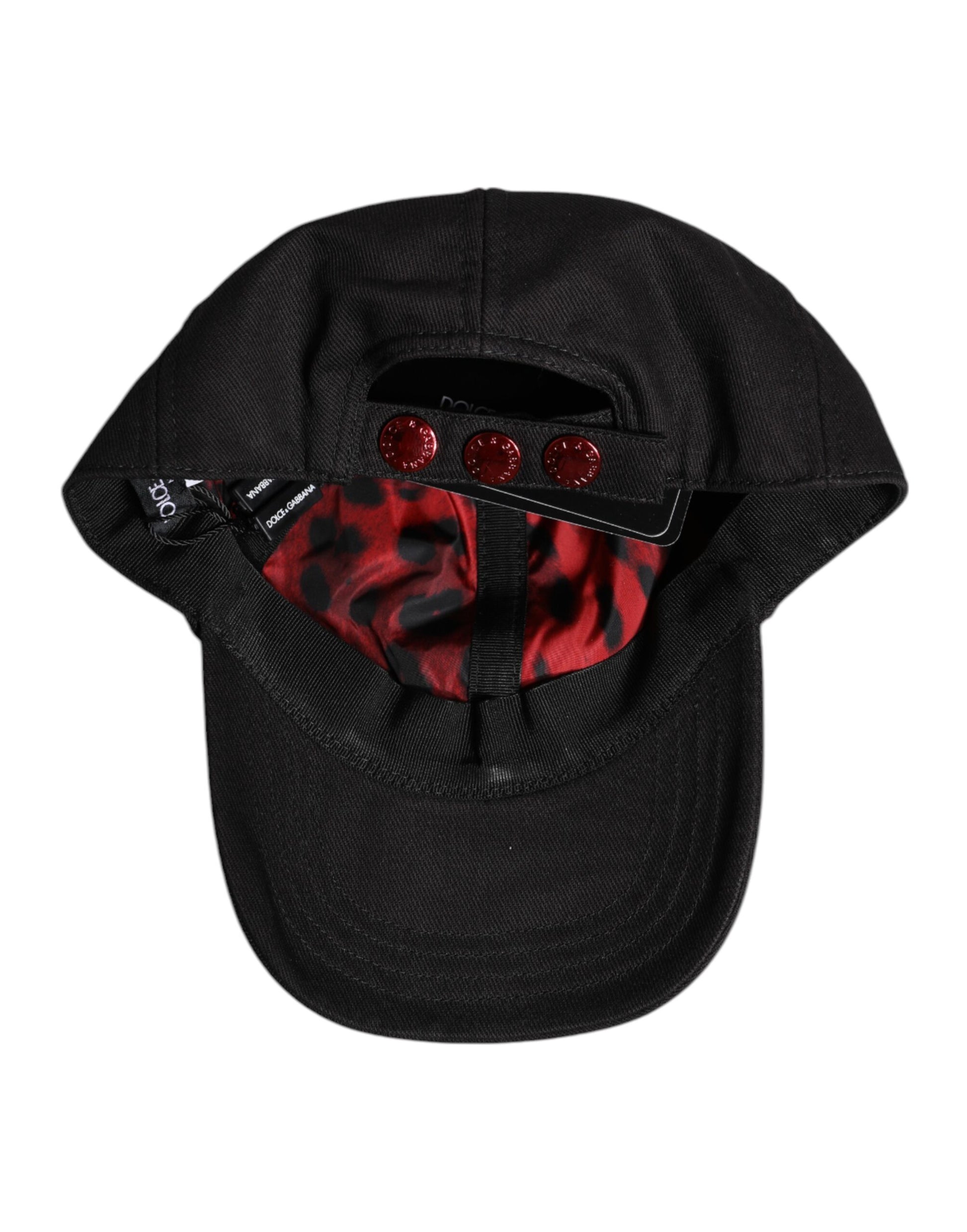 Casquette de baseball Dolce & Gabbana en coton noir à six panneaux avec écusson logo
