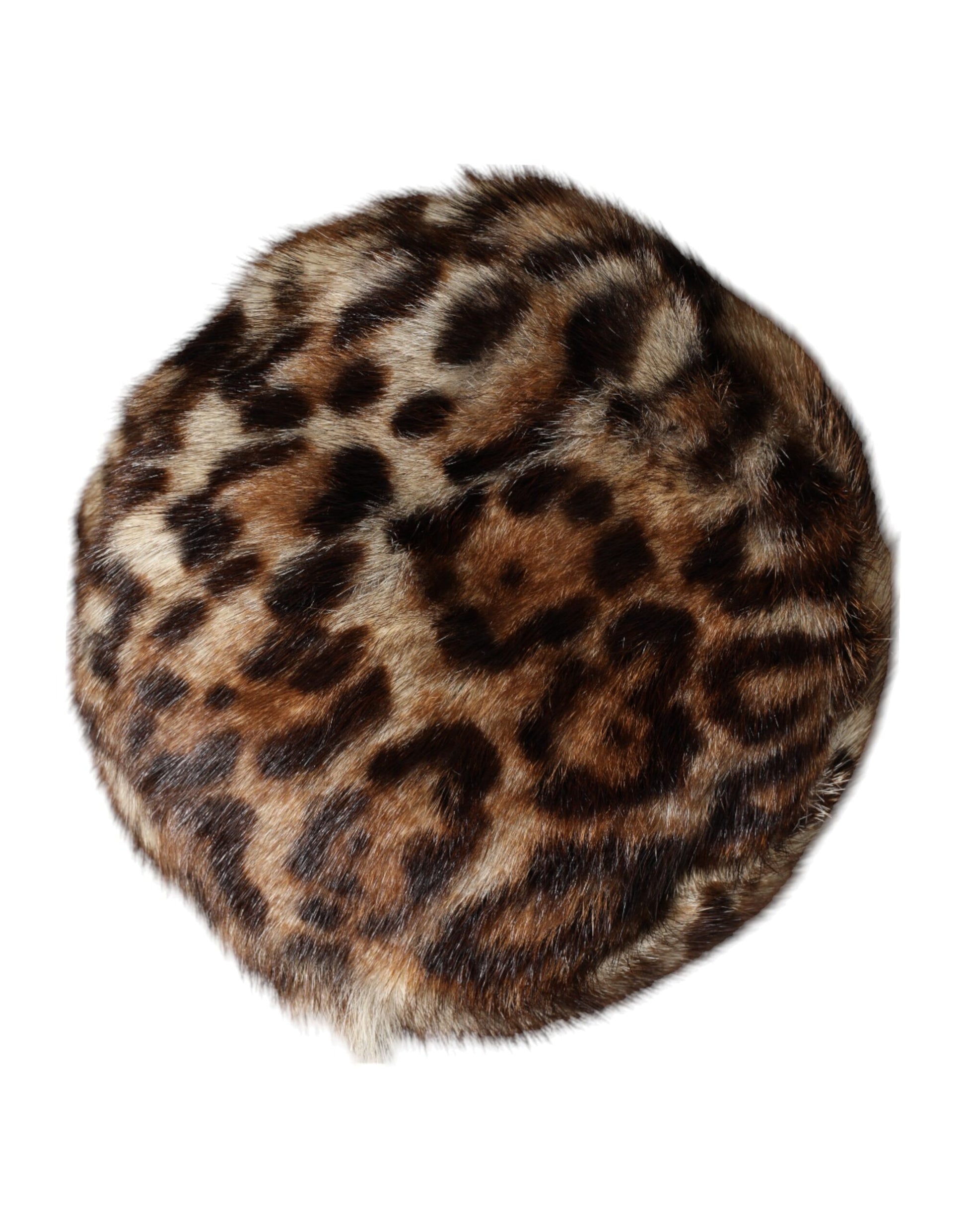 Chapeau cloche Dolce & Gabbana léopard marron en fausse fourrure pour femme