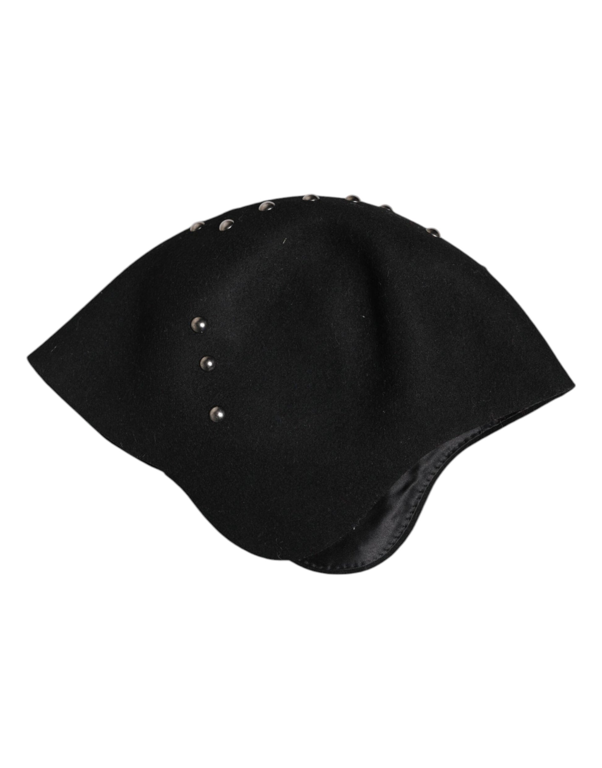 Chapeau cloche Dolce & Gabbana en laine noire orné de motifs multicolores