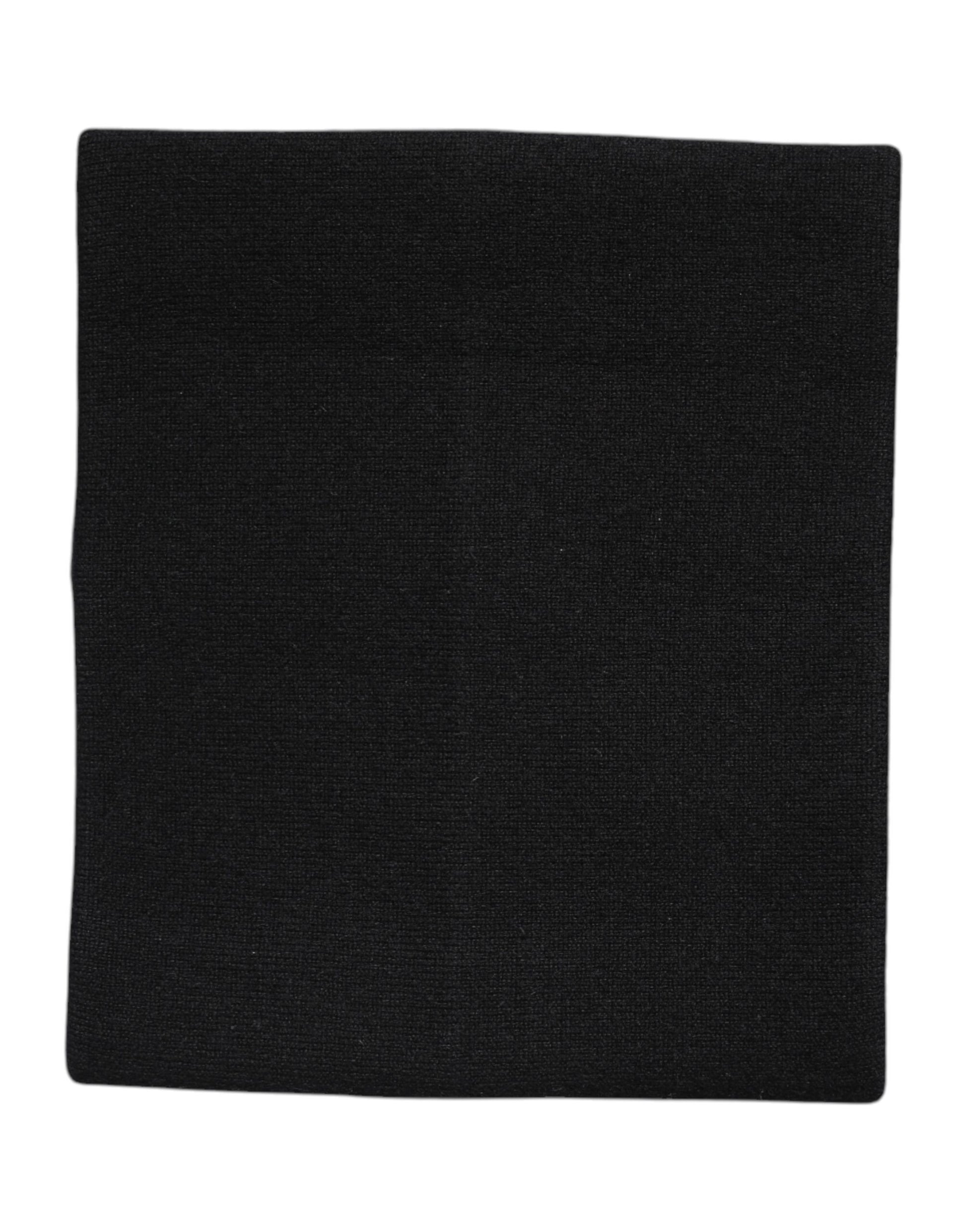 Dolce & Gabbana Black Cashmere Knitted Neck Warmer Foulard Scarf