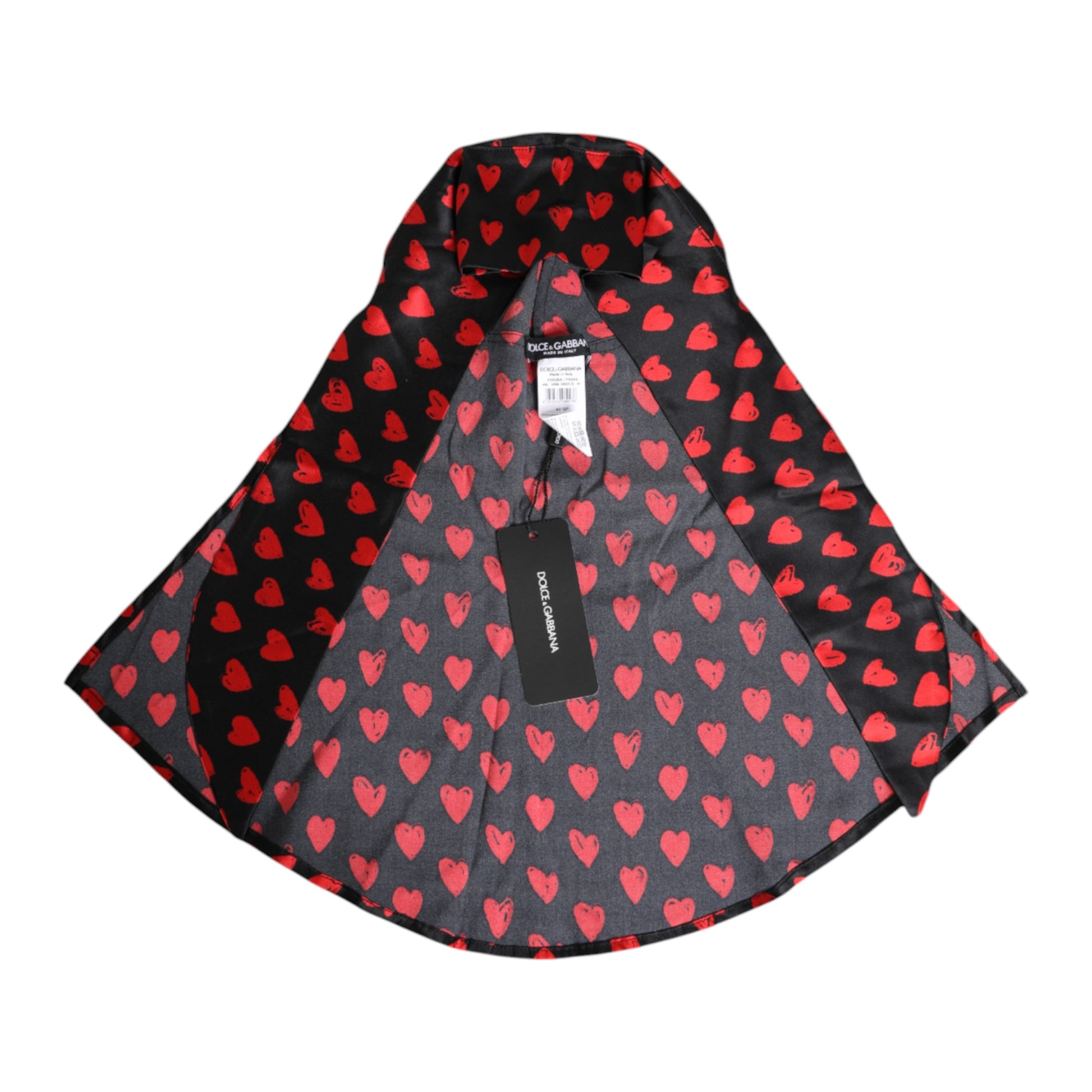 Chapeau Dolce & Gabbana en polyester noir à cœurs rouges