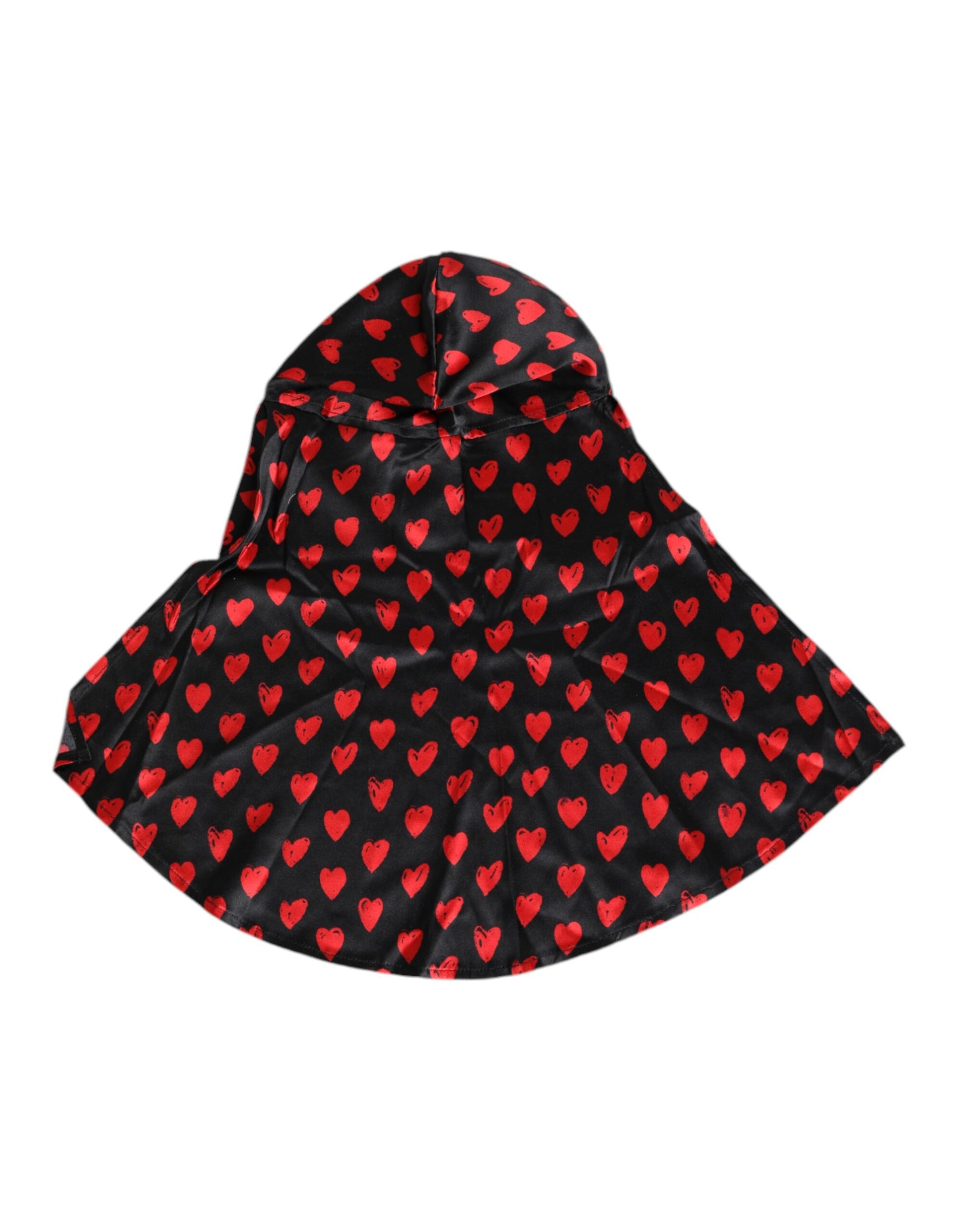 Chapeau Dolce & Gabbana en polyester noir à cœurs rouges