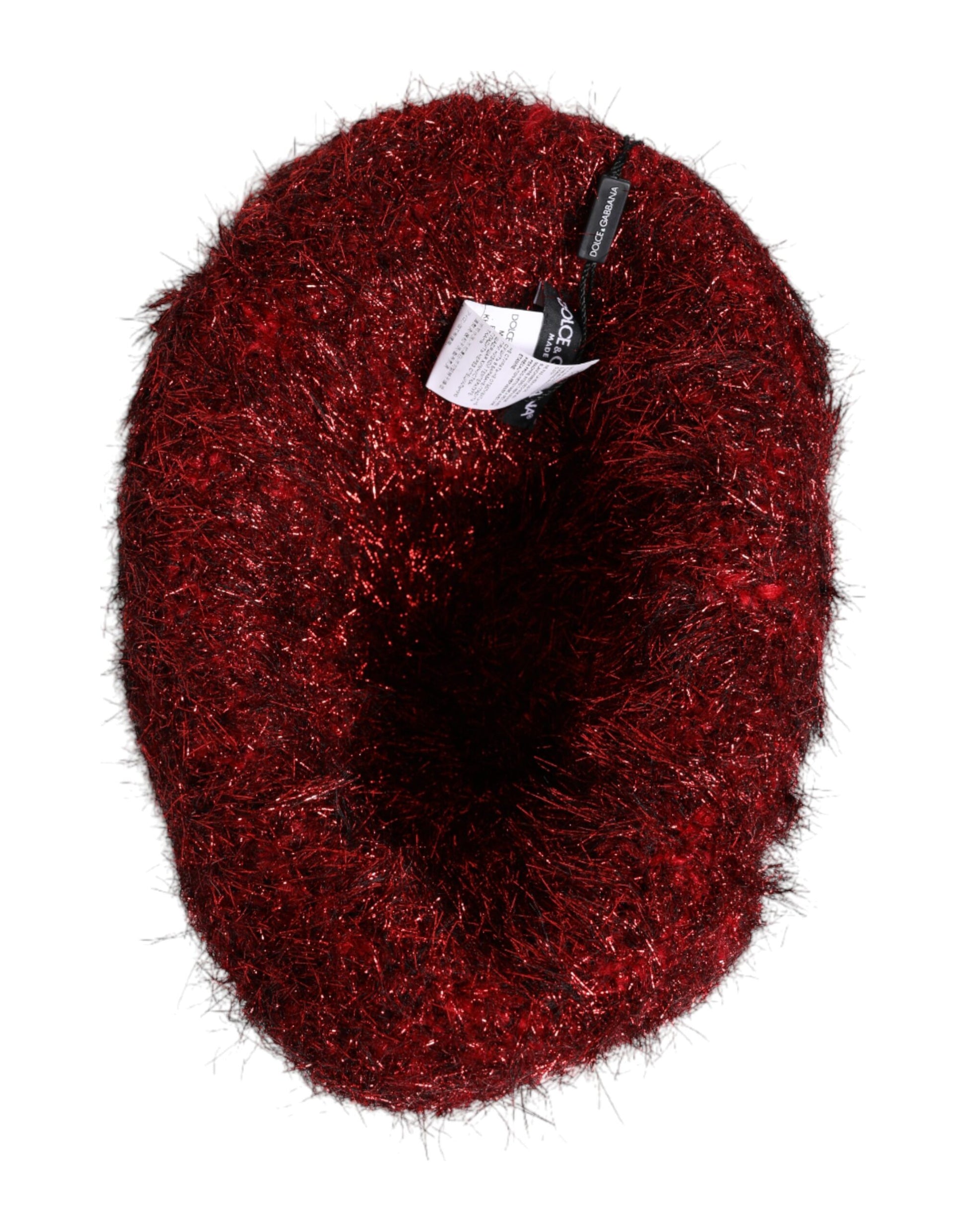 Chapeau Bob Dolce & Gabbana Rouge en Viscose Tinsel à Bord Large