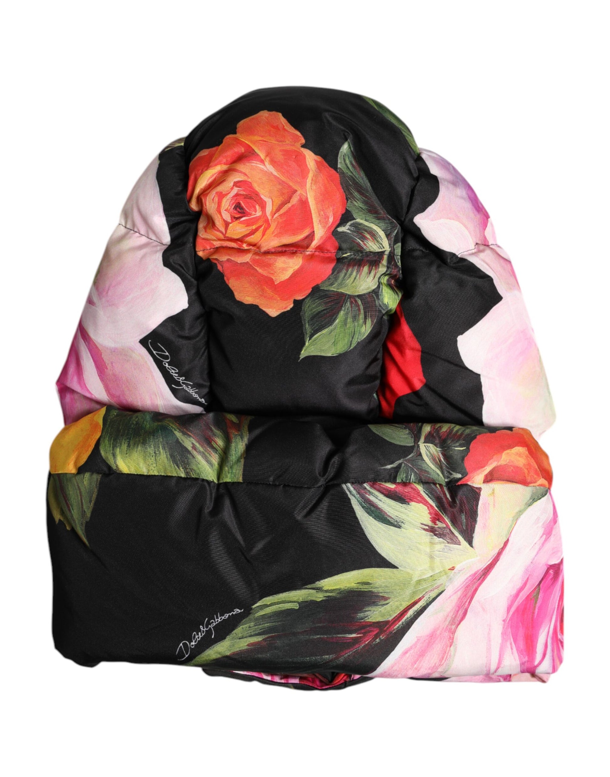 Chapeau turban Dolce & Gabbana noir à imprimé floral