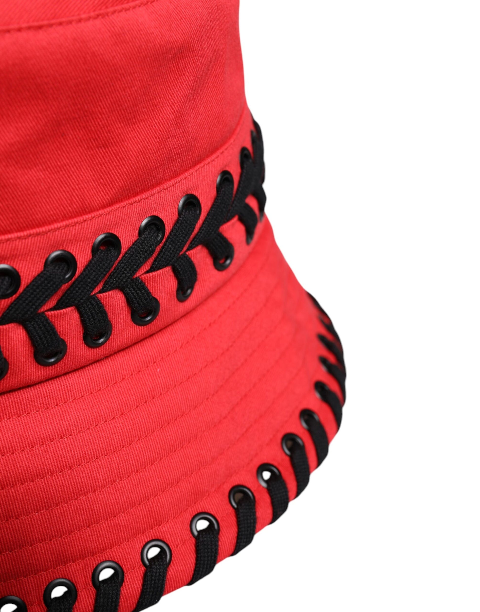 Chapeau Bob Dolce & Gabbana en Dentelle Rouge de Polyester à Bords Larges