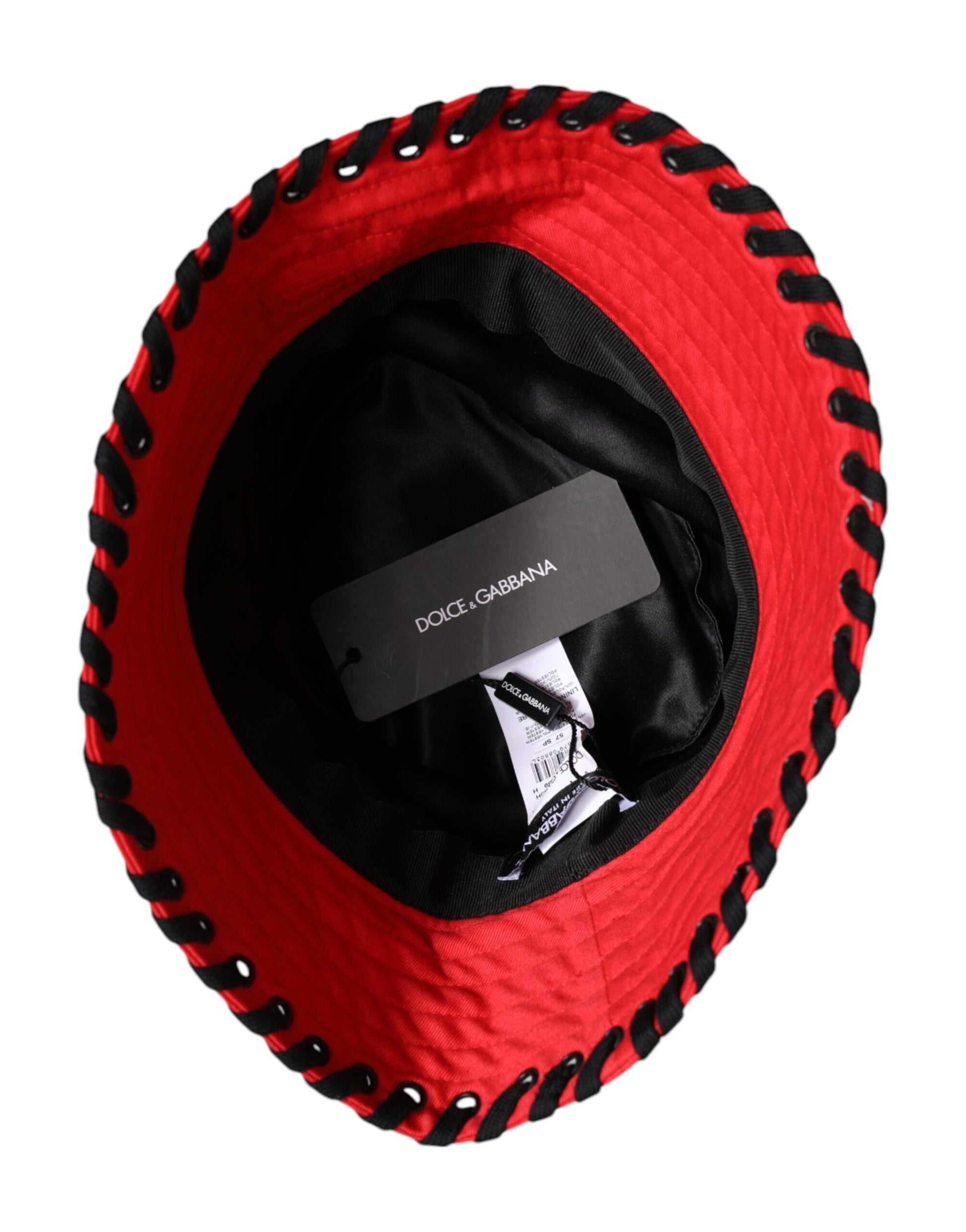 Chapeau Bob Dolce & Gabbana en Dentelle Rouge de Polyester à Bords Larges