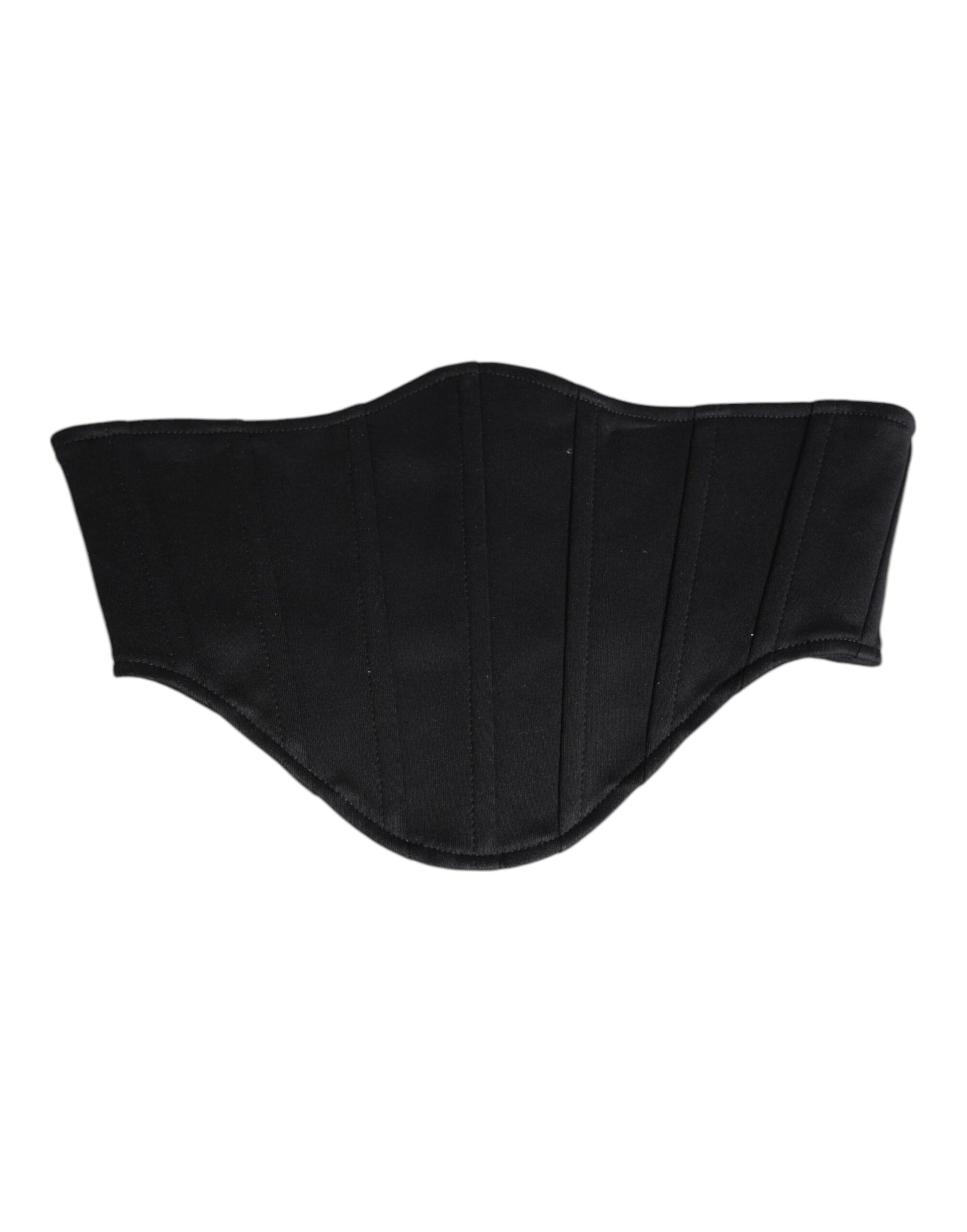 Ceinture de smoking en coton noir Dolce & Gabbana avec plis (cummerbund)