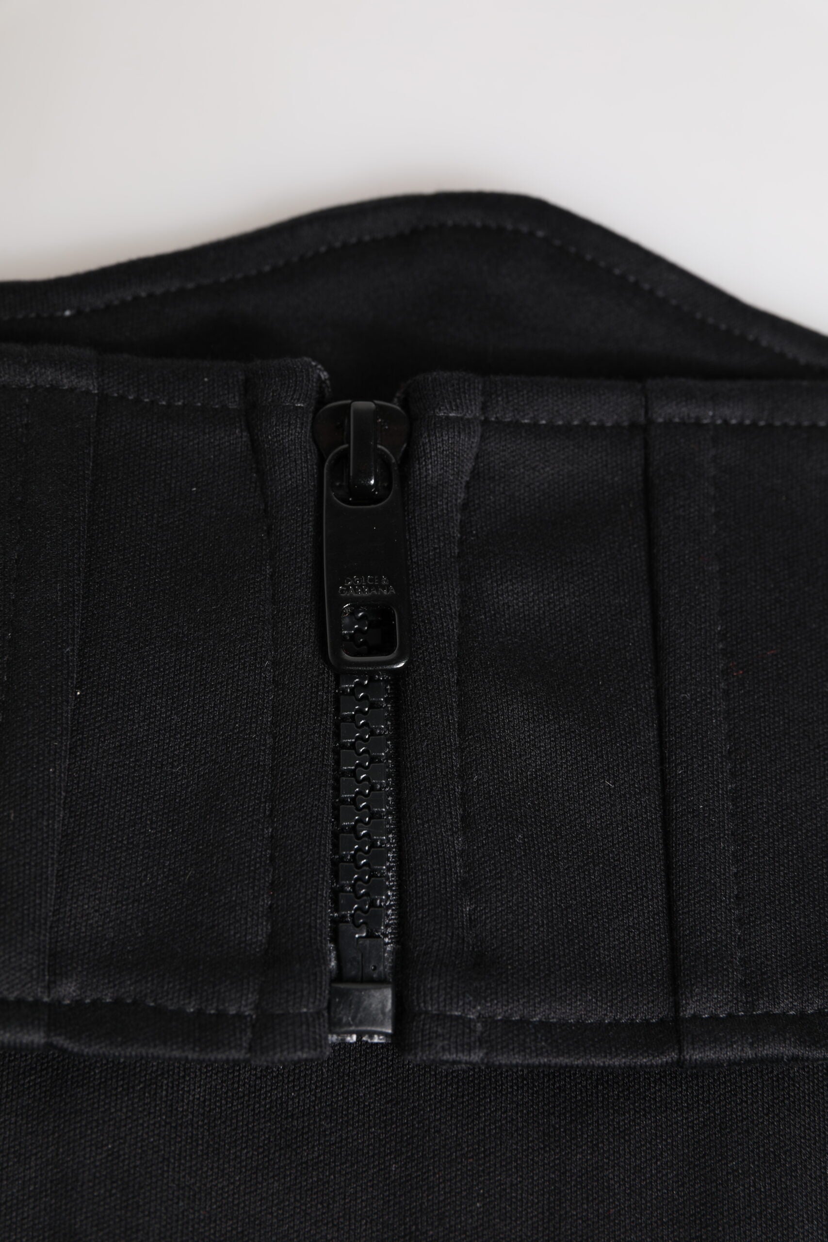Ceinture de smoking en coton noir Dolce & Gabbana avec plis (cummerbund)