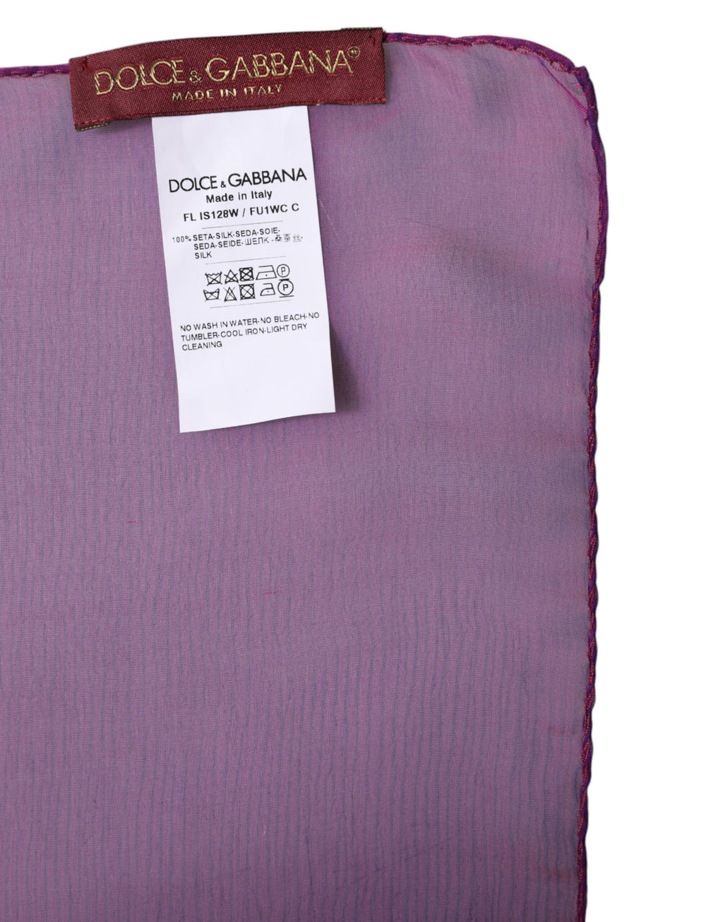 Foulard Écharpe Rectangle en Soie Violette Dolce & Gabbana