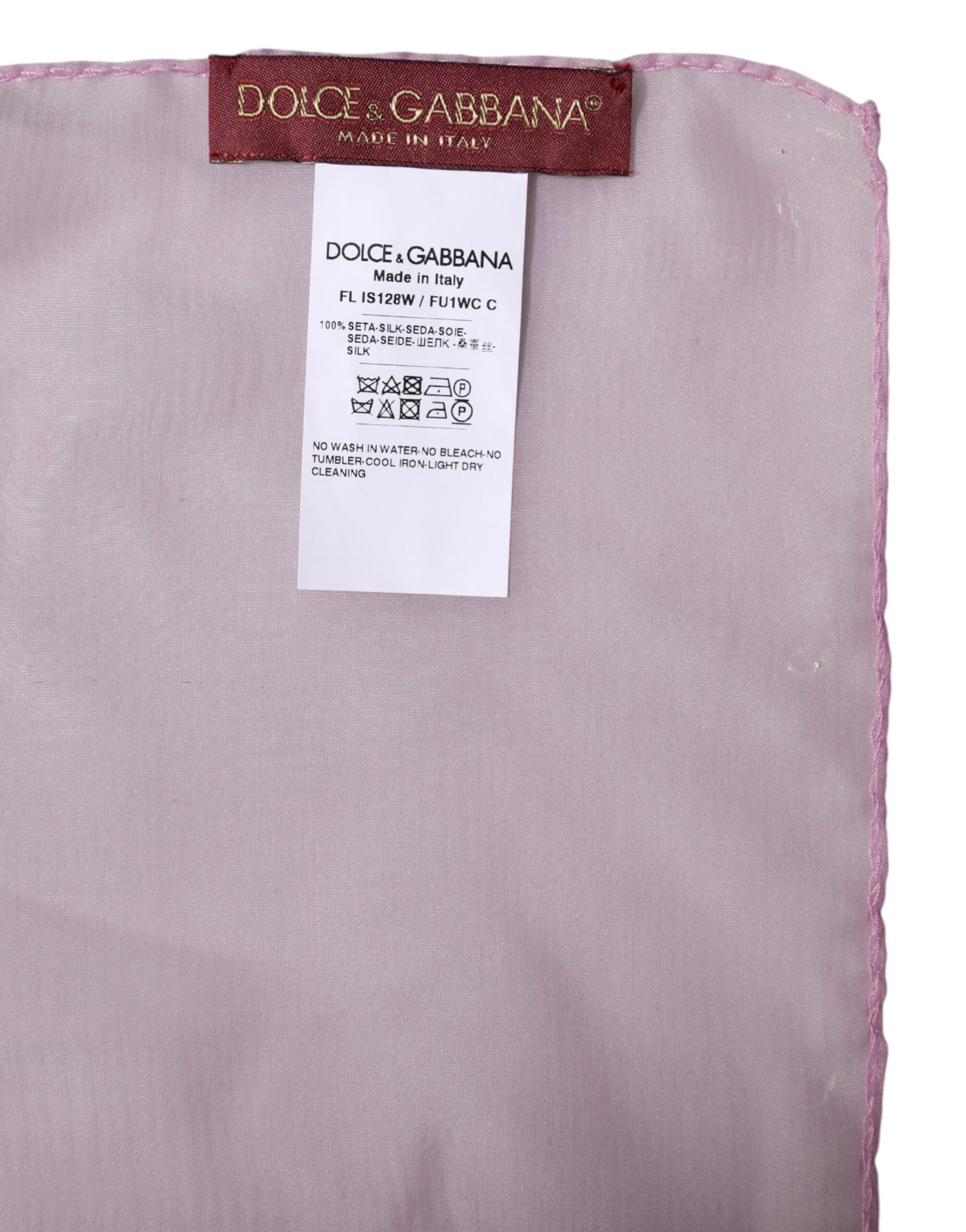 Foulard Écharpe Wrap Rectangle en Soie Rose Dolce & Gabbana pour Femme