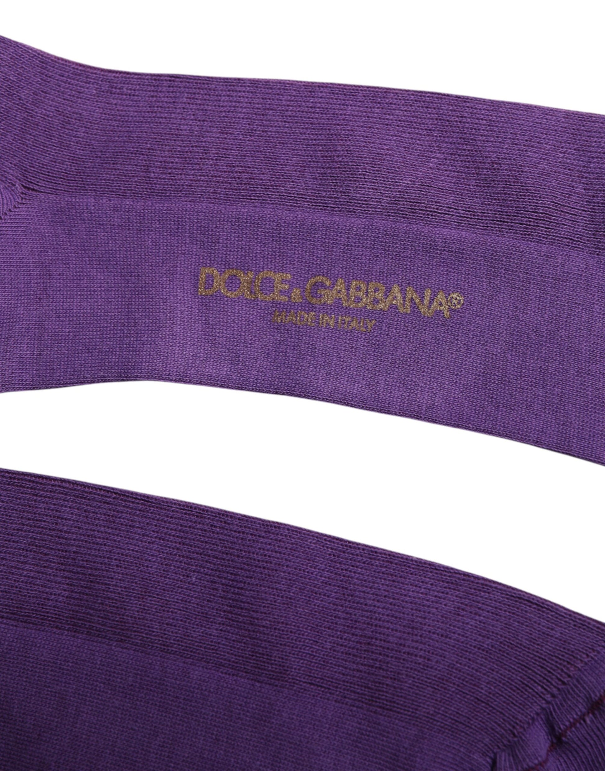 Dolce &amp; Gabbana – Wadensocken aus violetter Baumwolle mit Logo