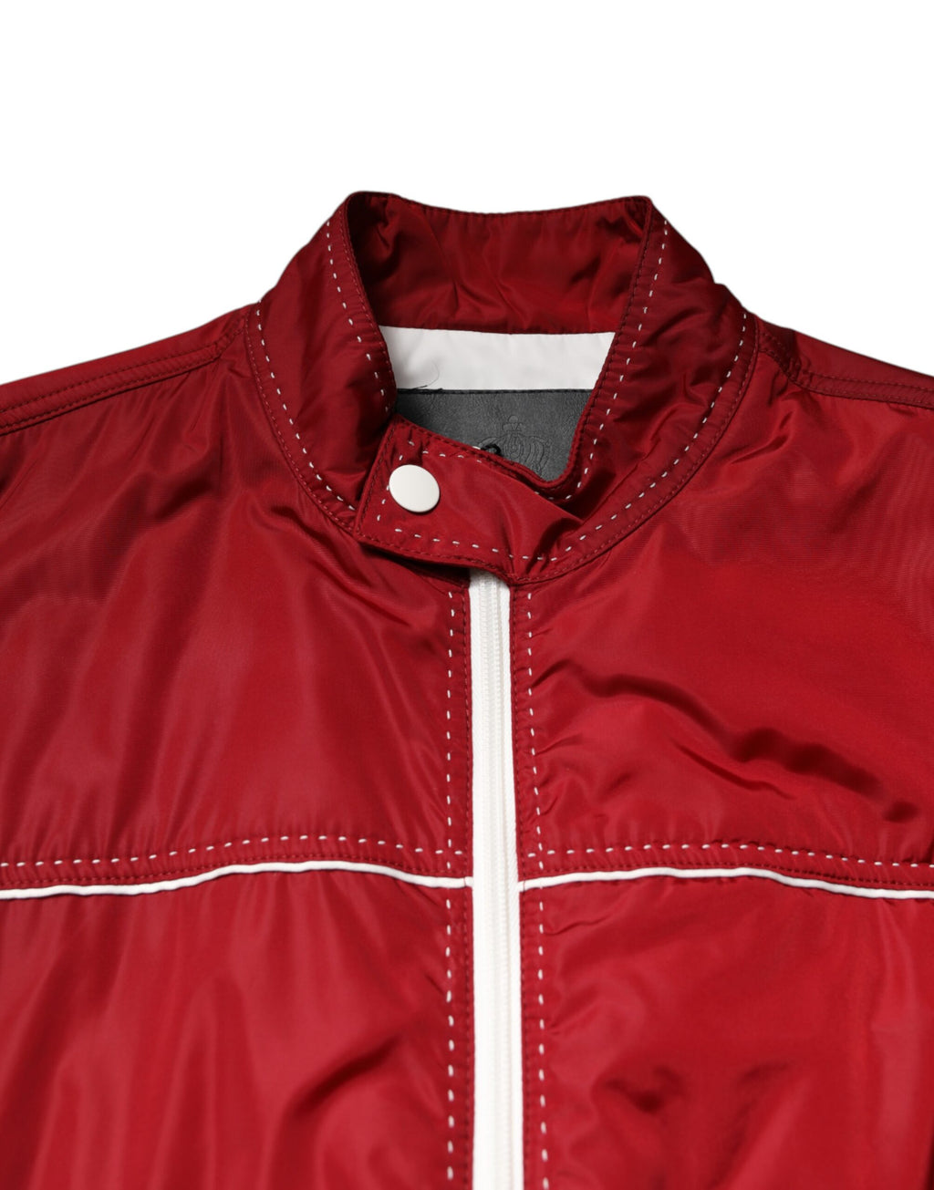 Blouson Bomber Dolce & Gabbana Rouge et Blanc en Nylon Entièrement Zippé pour Homme