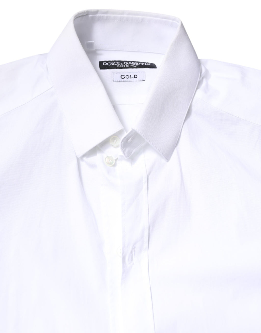 Chemise habillée Dolce & Gabbana GOLD en coton blanc à col classique