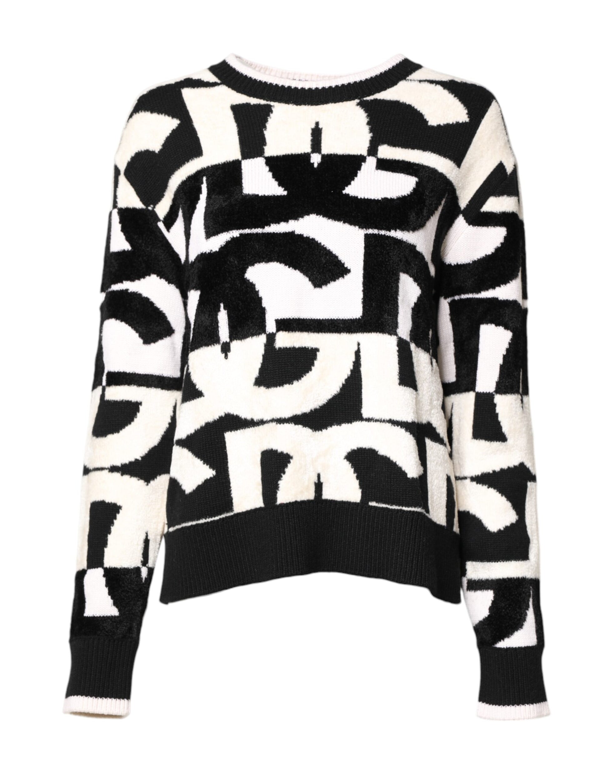 Pull Dolce & Gabbana pour femme, blanc, imprimé logo noir