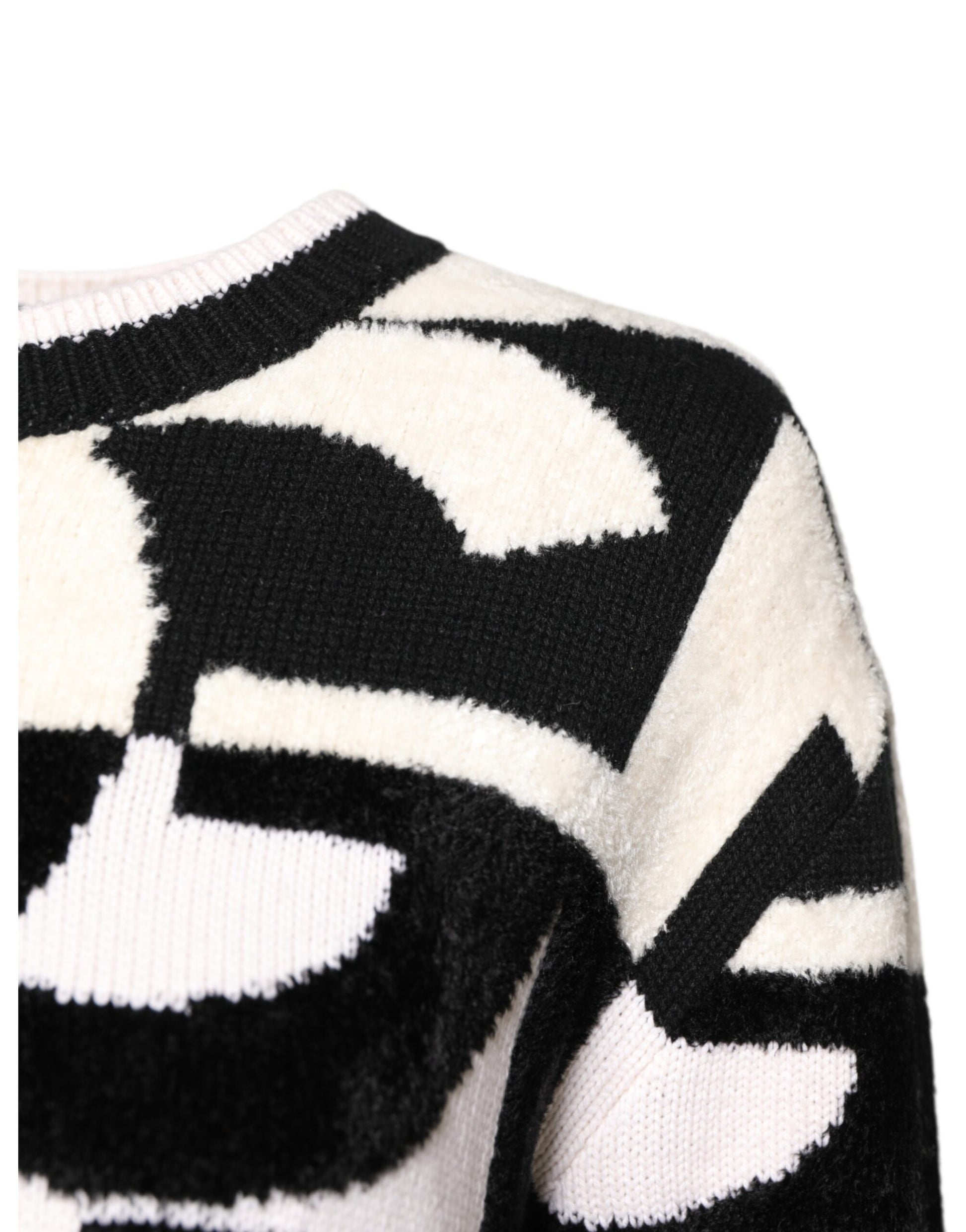 Pull Dolce & Gabbana pour femme, blanc, imprimé logo noir
