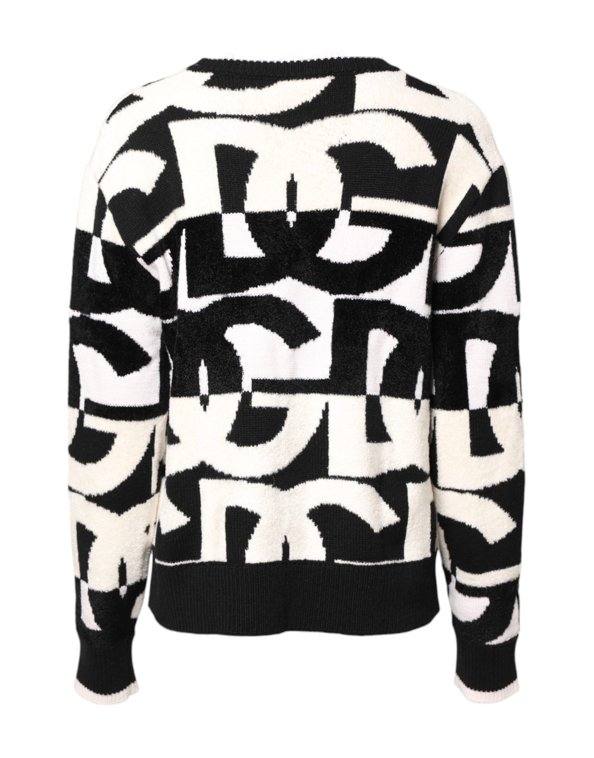 Pull Dolce & Gabbana pour femme, blanc, imprimé logo noir