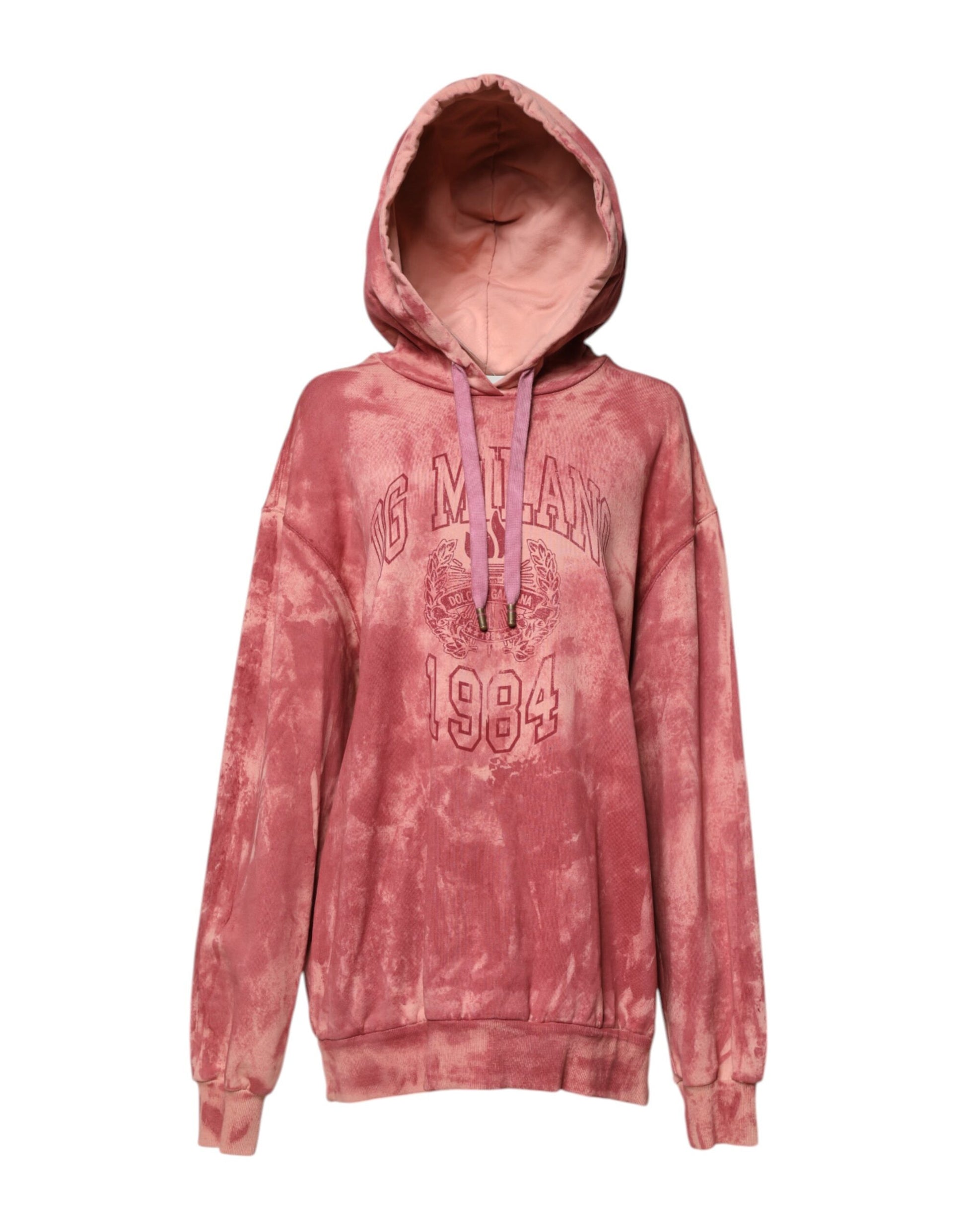 Pull à capuche Dolce & Gabbana rose délavé DG MILANO