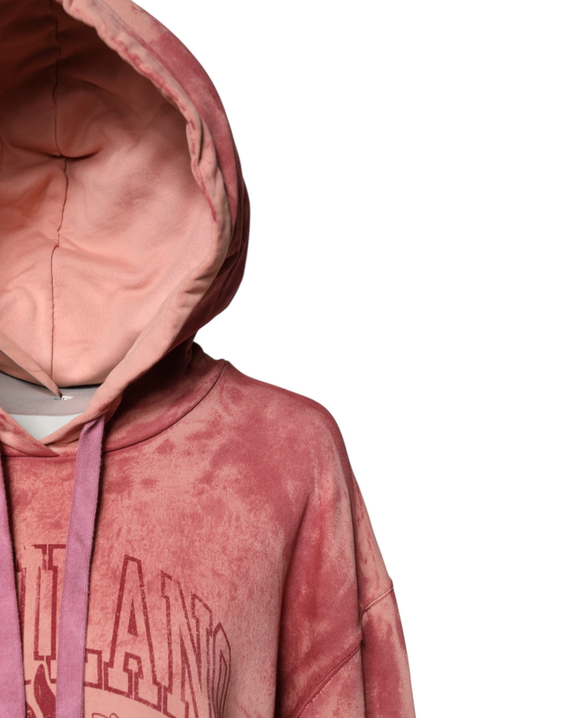 Pull à capuche Dolce & Gabbana rose délavé DG MILANO