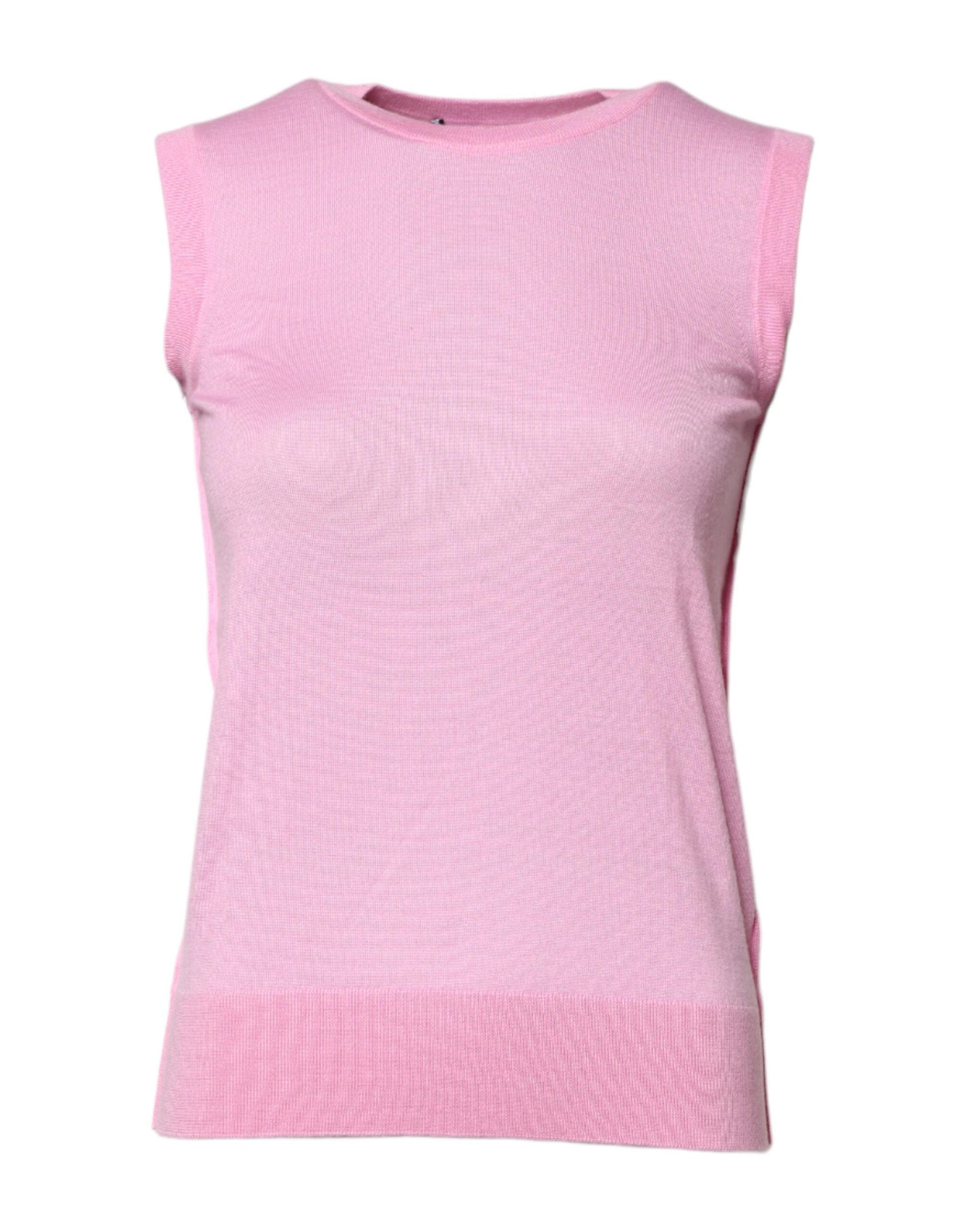 Débardeur sans manches Dolce & Gabbana en cachemire rose à col rond