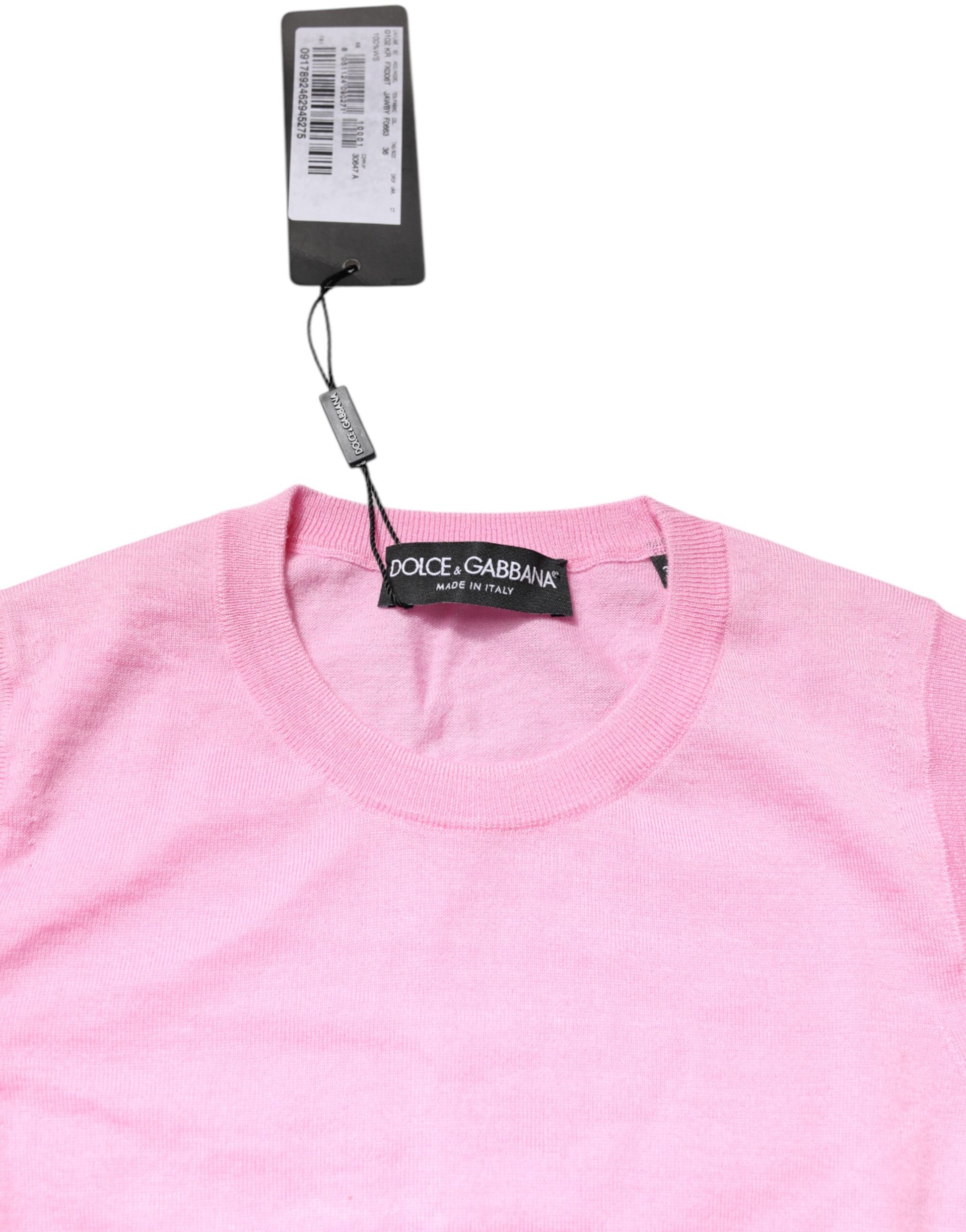 Débardeur sans manches Dolce & Gabbana en cachemire rose à col rond