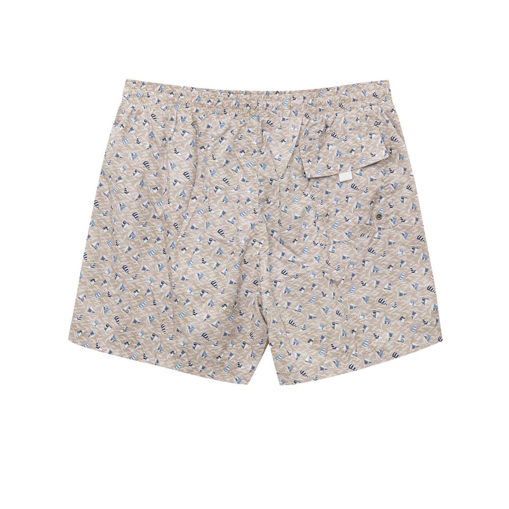 Canali Beige Polyester Badeshorts