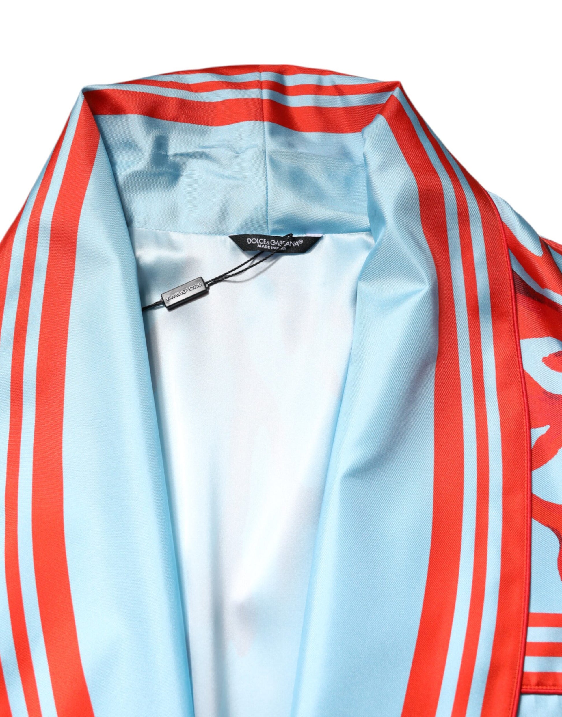Dolce & Gabbana Manteau Robe Courte à Imprimé Corail Rouge et Bleu