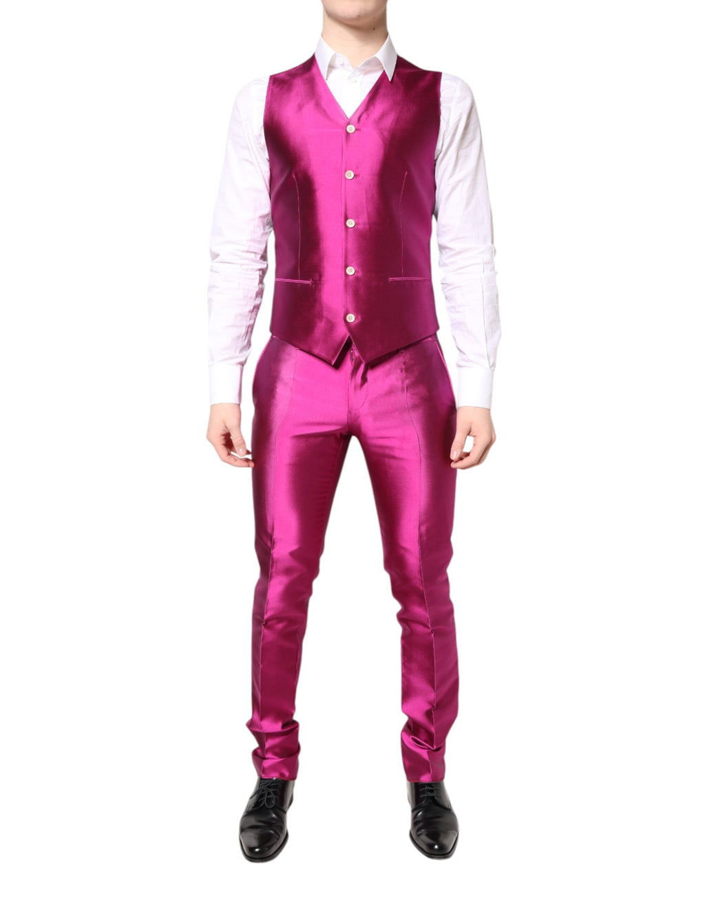 Dolce &amp; Gabbana – Zweireihiger 3-teiliger Anzug „SICILIA“, Pink