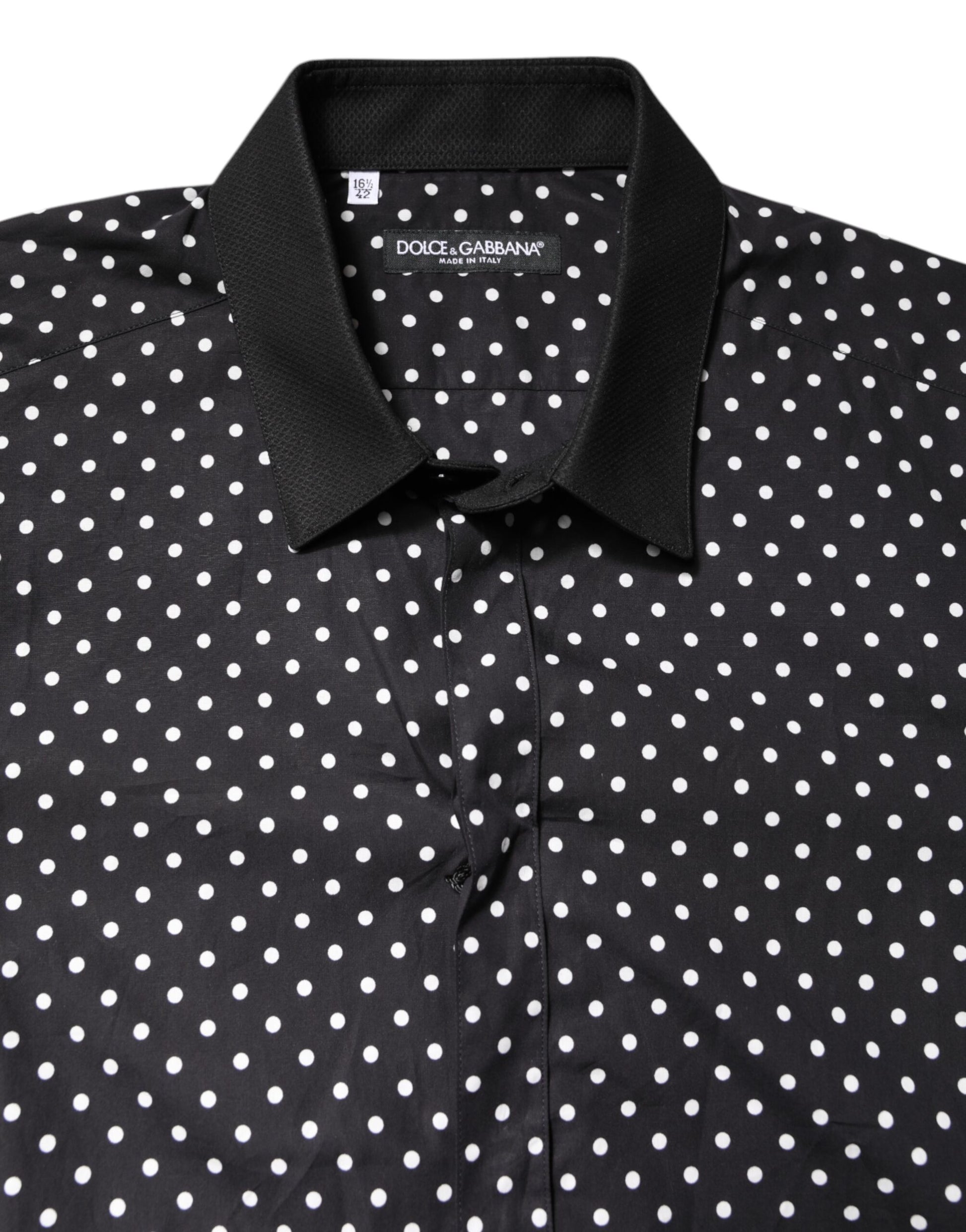 Chemise habillée Dolce & Gabbana en coton noir à pois