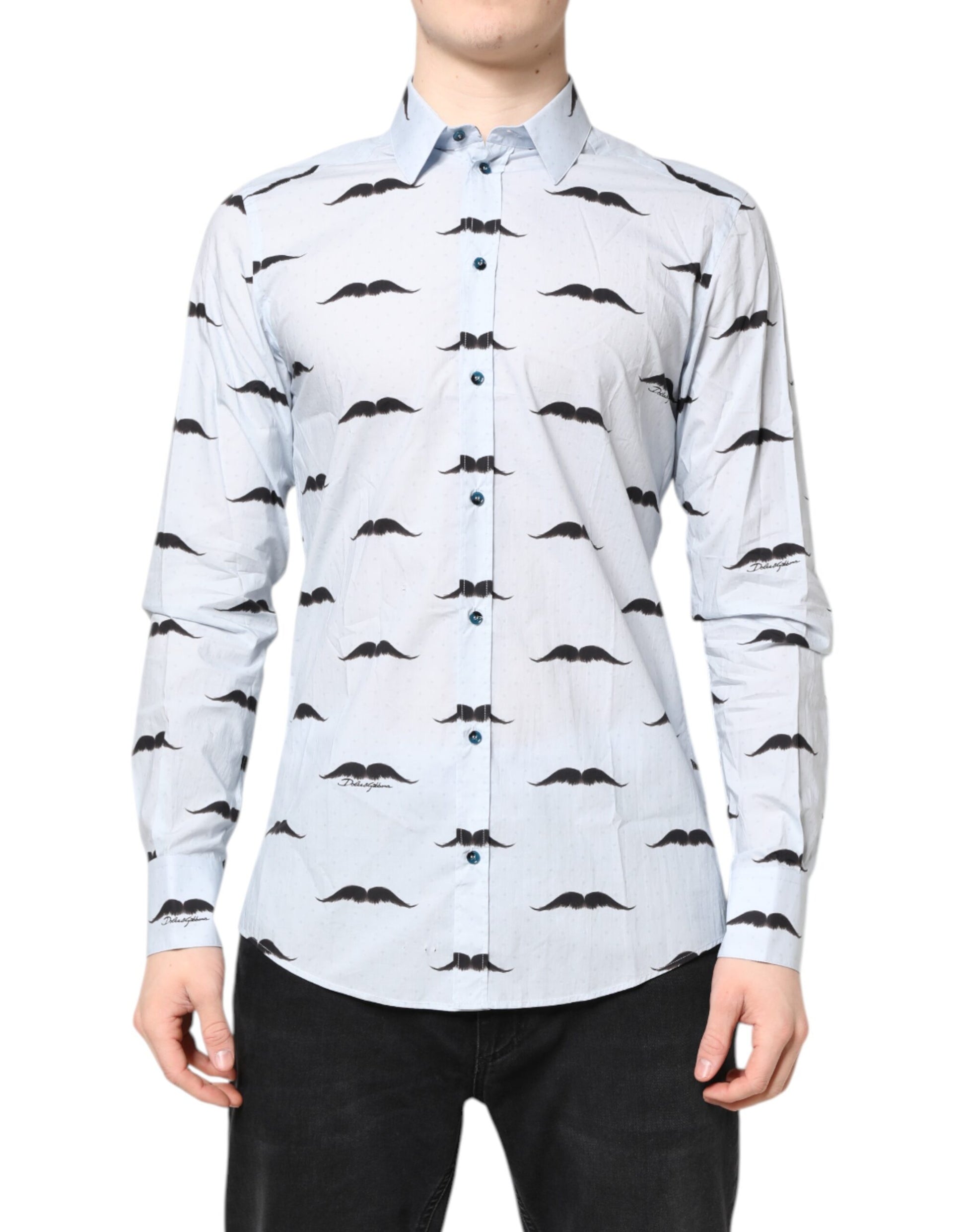 Chemise Habillée Formelle Dolce & Gabbana Coton Bleu Clair MARTINI