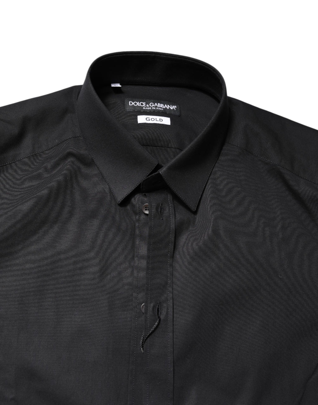 Chemise Dolce & Gabbana noire en coton doré à manches longues