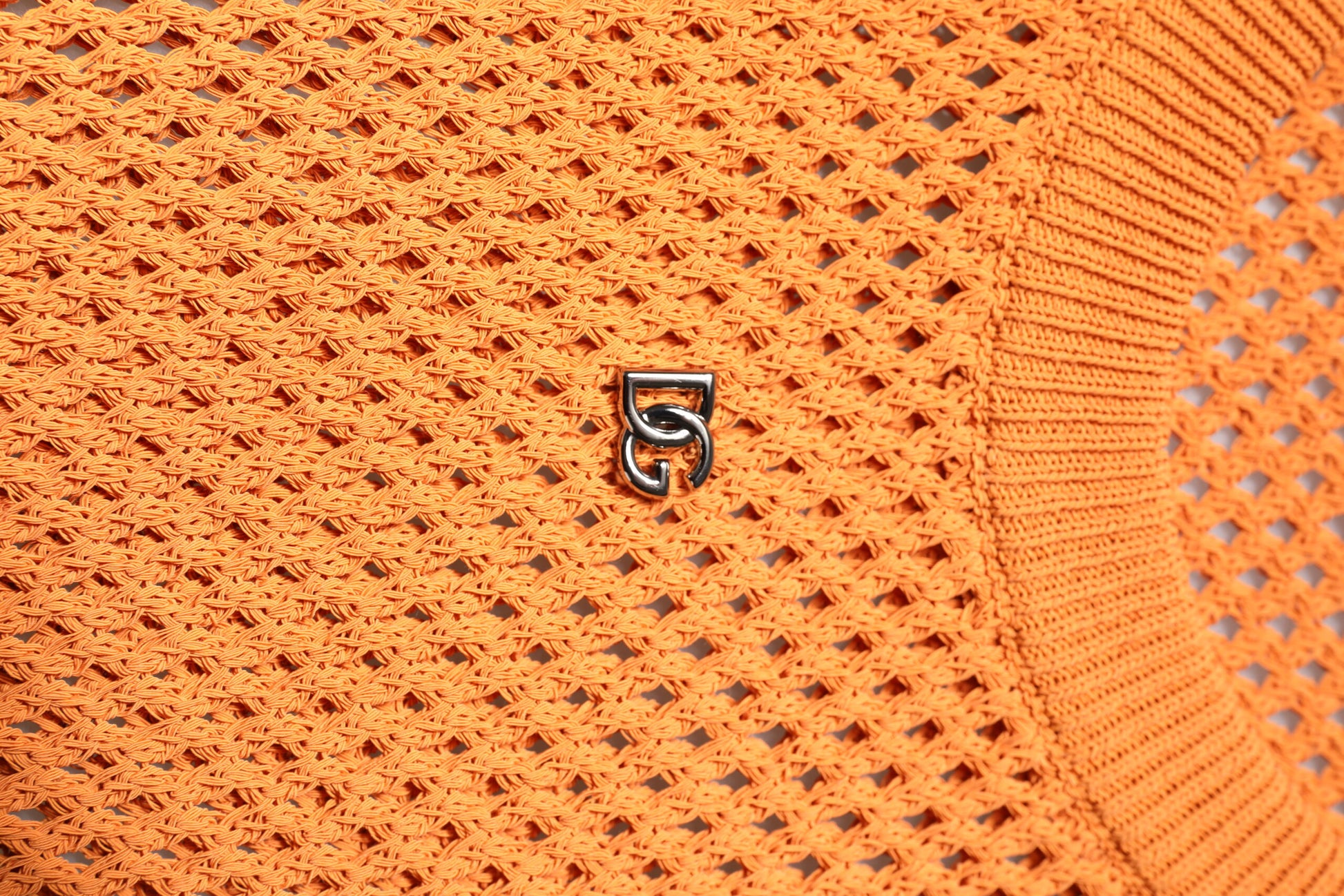 T-shirt sans manches à col rond en cachemire orange Dolce & Gabbana