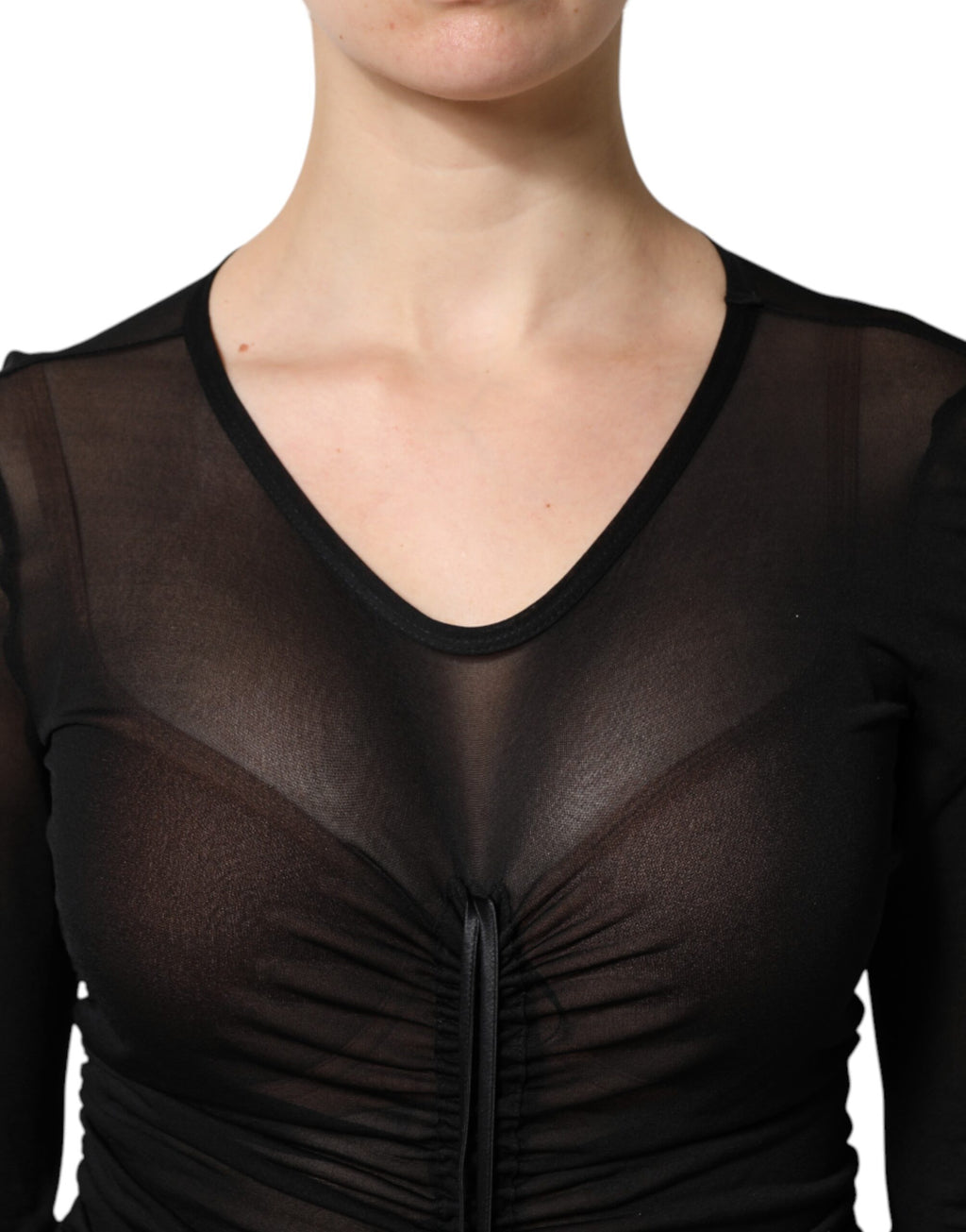 Robe longue moulante Dolce & Gabbana noire avec finitions en maille