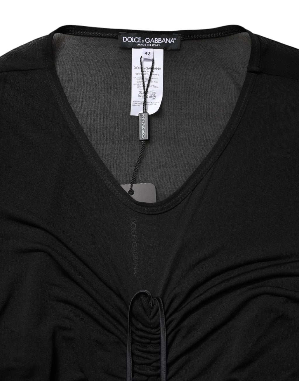 Robe longue moulante Dolce & Gabbana noire avec finitions en maille