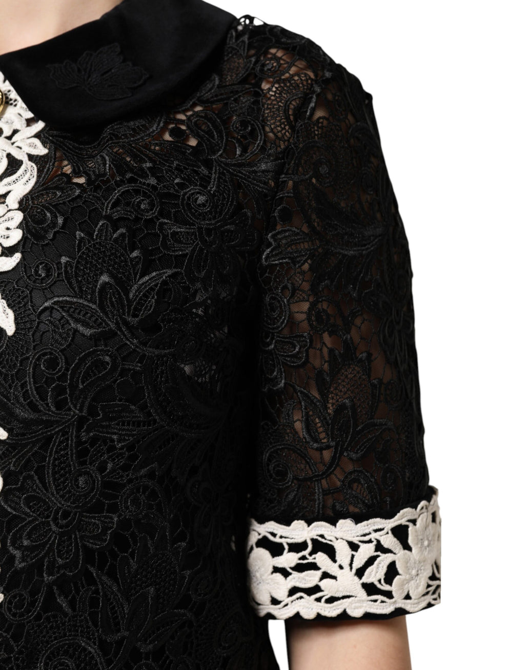 Mini-robe Dolce & Gabbana en dentelle florale noire ornée