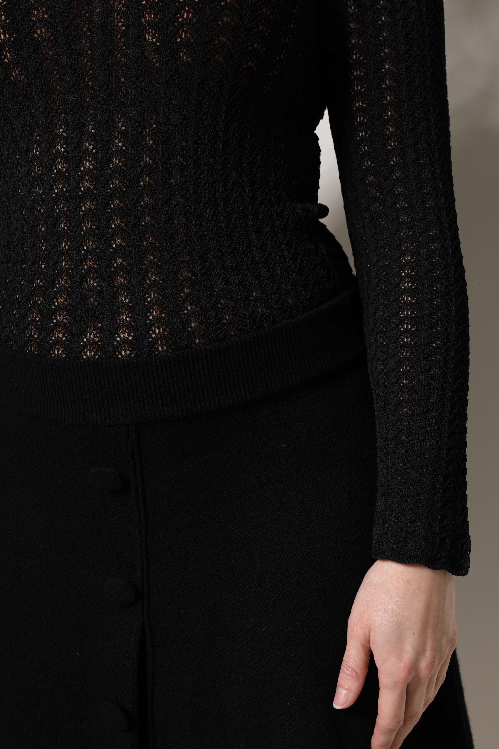 Robe midi évasée Dolce & Gabbana en cachemire noir à manches longues