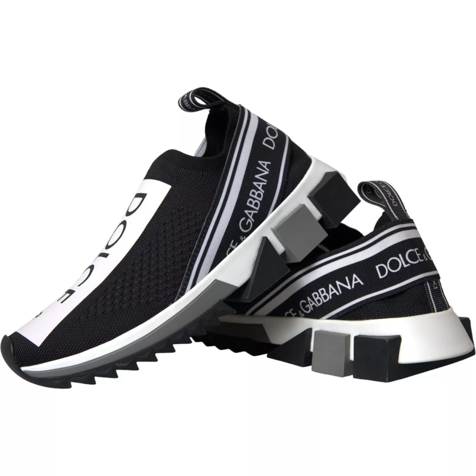 Chaussures Baskets Dolce & Gabbana Sorrento Noir Blanc à Enfiler