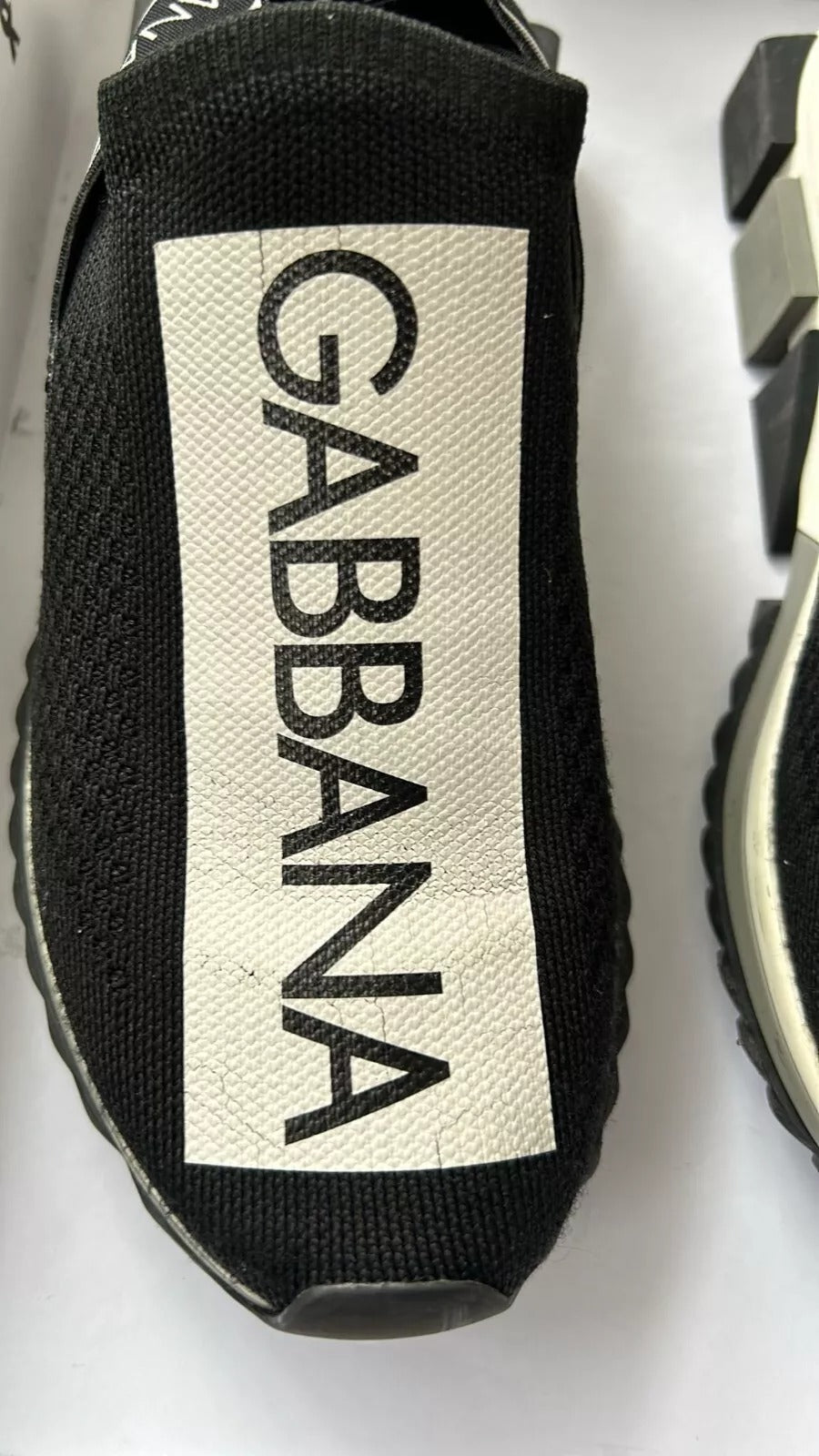 Chaussures Baskets Dolce & Gabbana Sorrento Noir Blanc à Enfiler