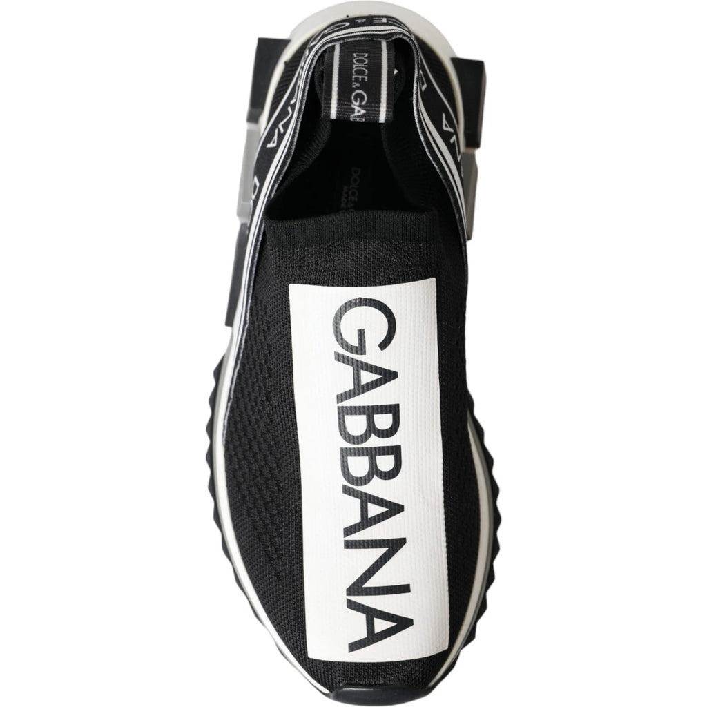 Chaussures Baskets Dolce & Gabbana Sorrento Noir Blanc à Enfiler