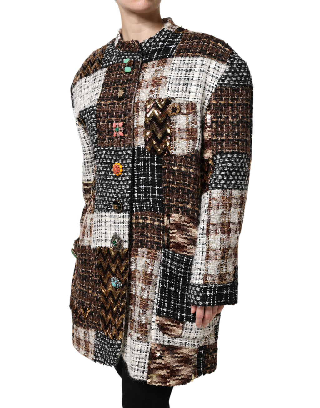 Veste boutonnée patchwork multicolore Dolce & Gabbana