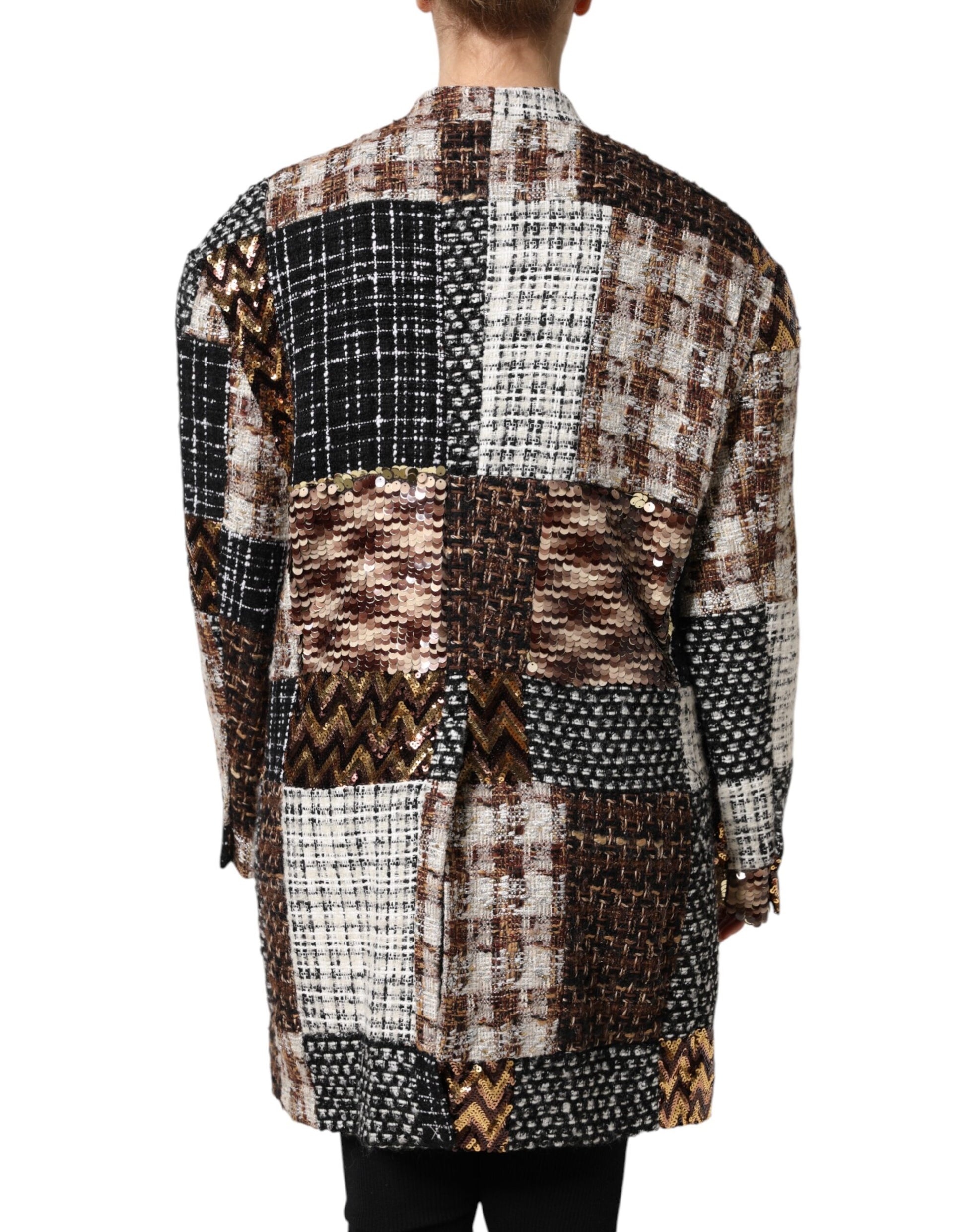 Veste boutonnée patchwork multicolore Dolce & Gabbana