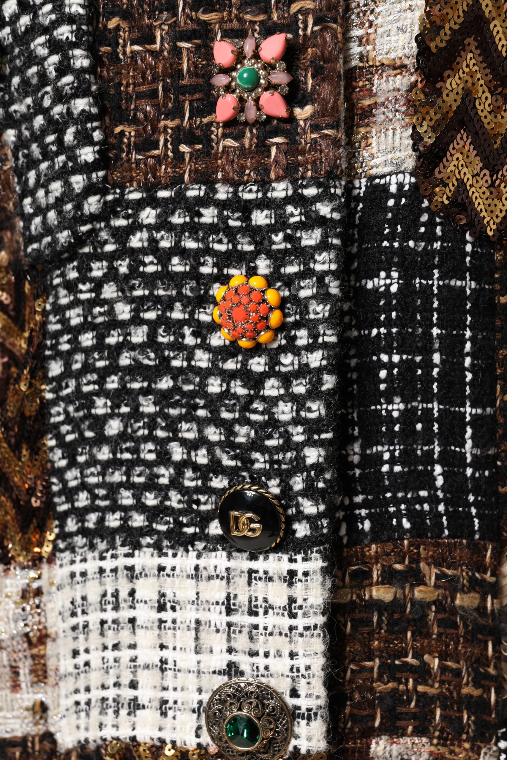 Veste boutonnée patchwork multicolore Dolce & Gabbana