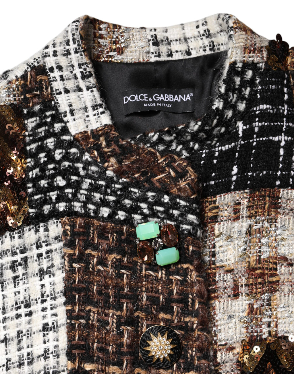 Veste boutonnée patchwork multicolore Dolce & Gabbana