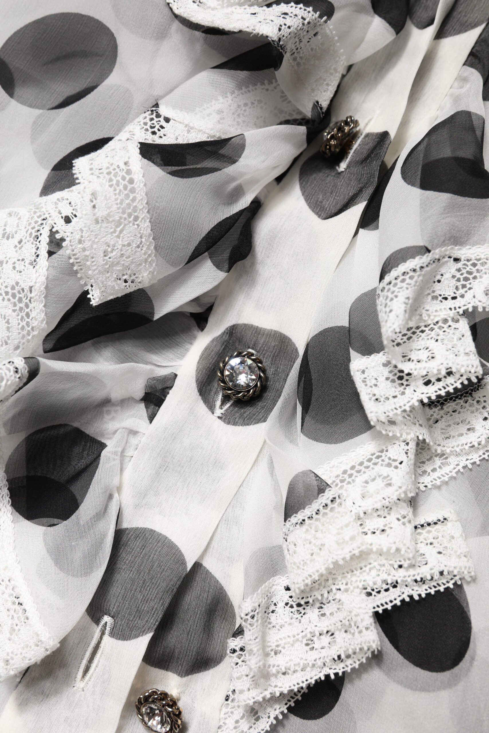 Top sans manches en coton à pois noirs et blancs Dolce & Gabbana